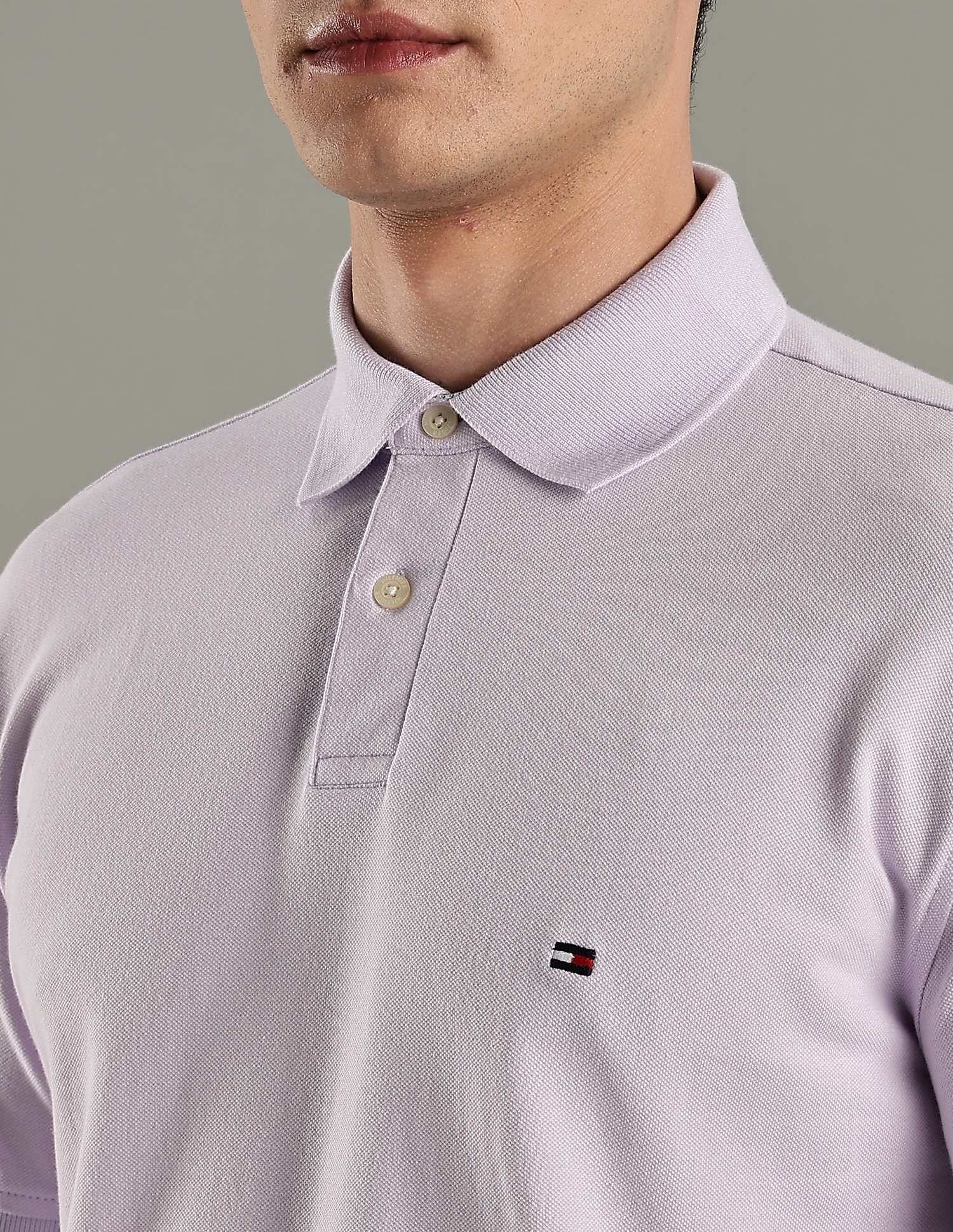 Tommy Hilfiger Solid Regular-Fit Cotton Polo T-Shirt