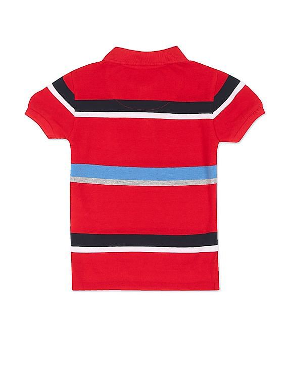 U.S. Polo Assn. Kids Horizontal Stripe Pique Polo Shirt