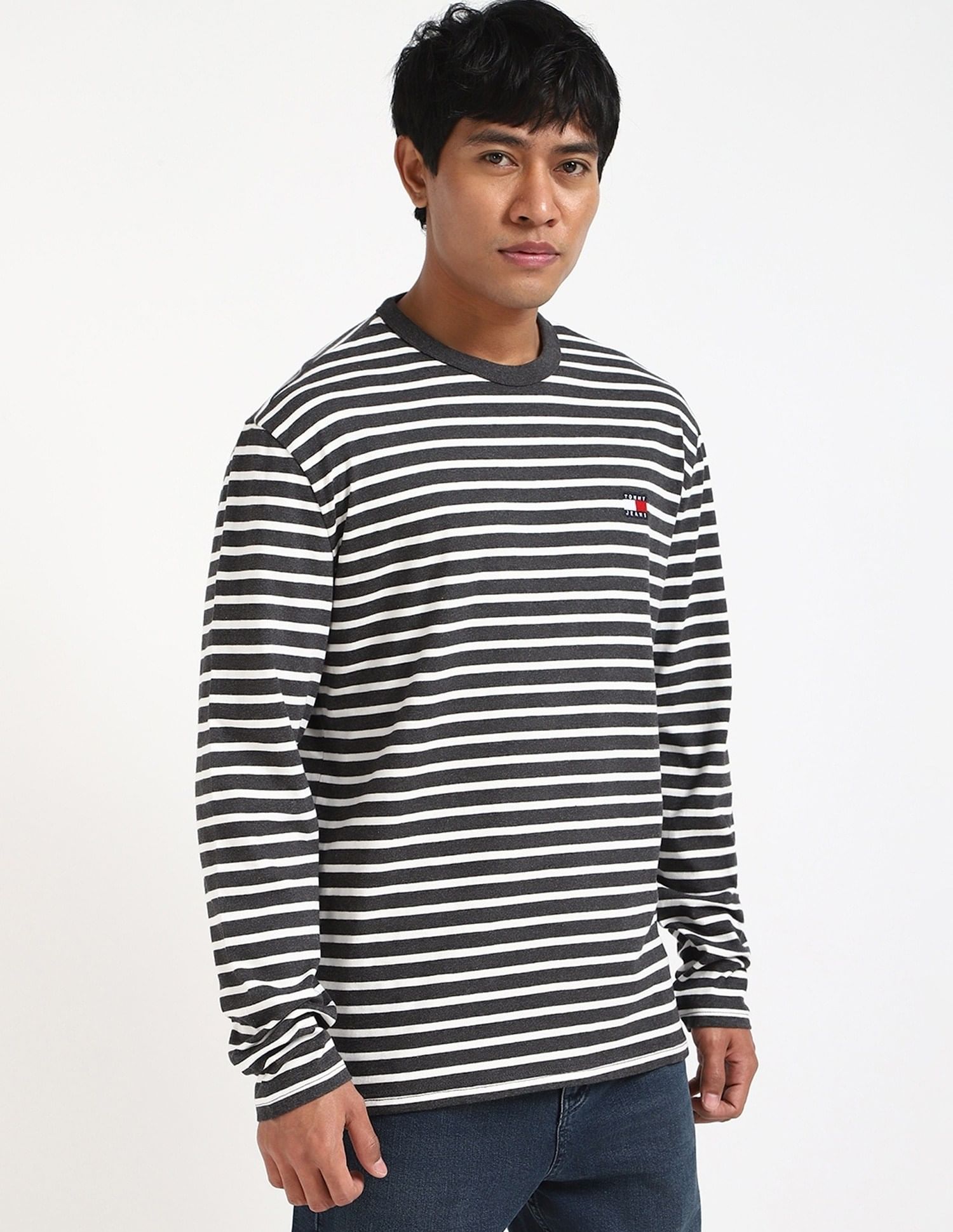 Tommy Hilfiger Logo Striped Regular-Fit Cotton T-Shirt