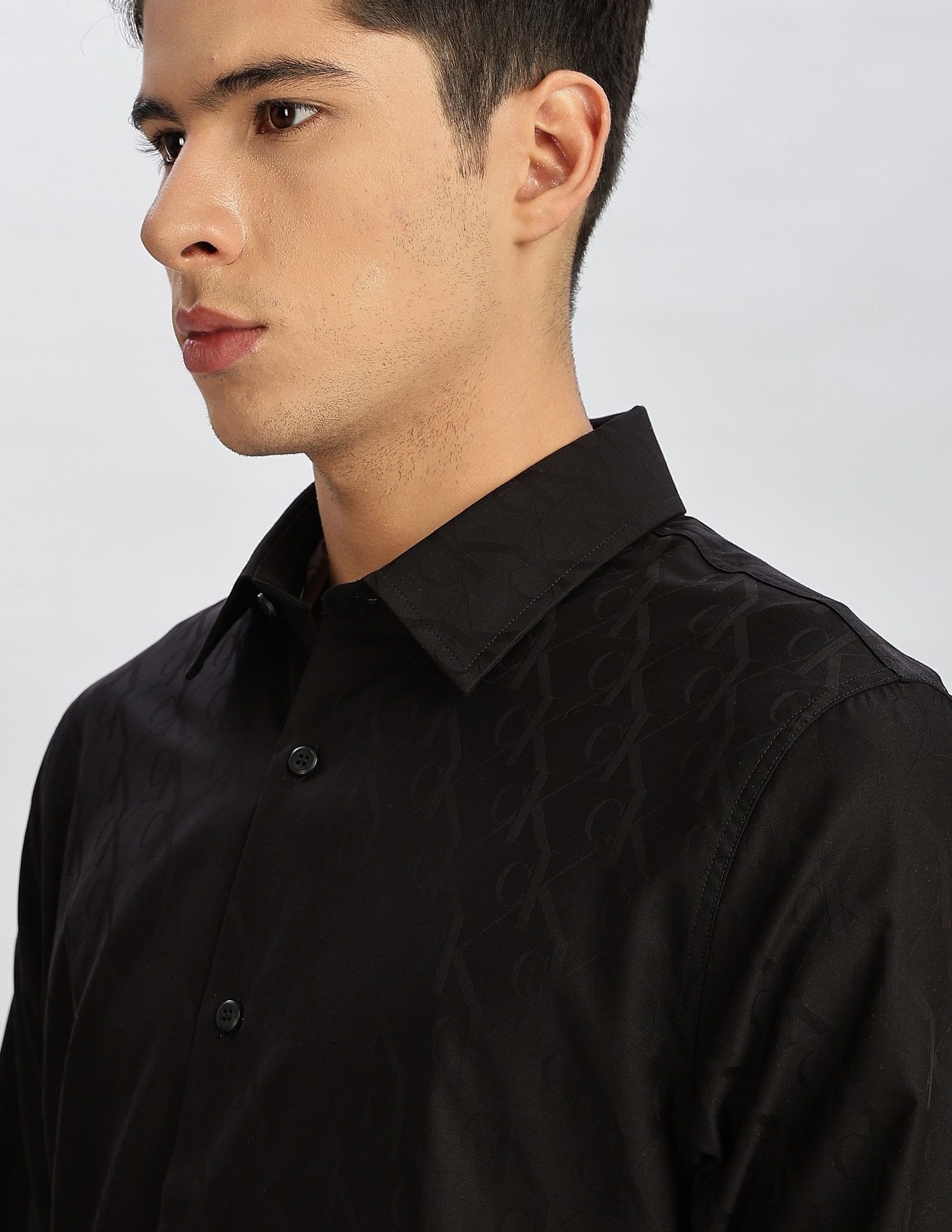 Calvin Klein Jeans Logo Slim Fit Jaquard Woven Shirt