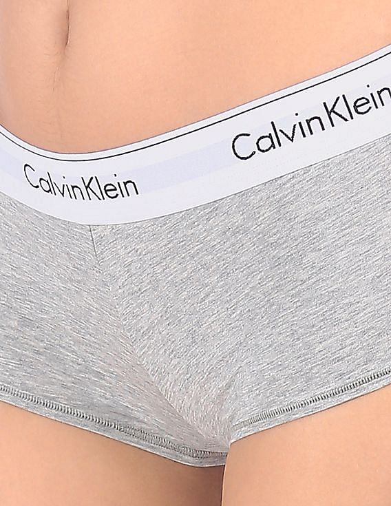 Buy Calvin Klein Underwear Women Grey Mid Rise Solid Cotton Modal