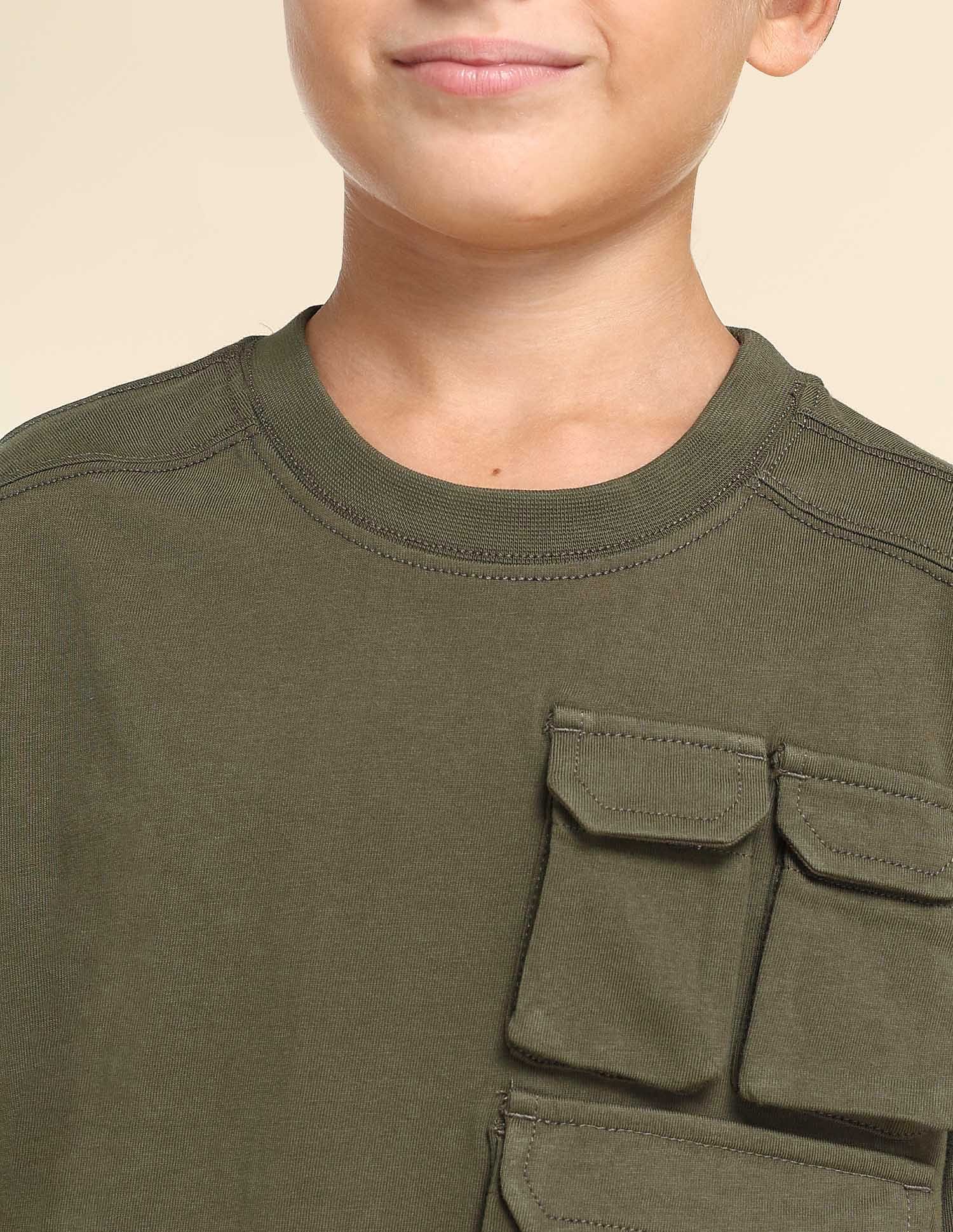 U.S. Polo Assn. Kids Boys Solid Regular Fit T-Shirt