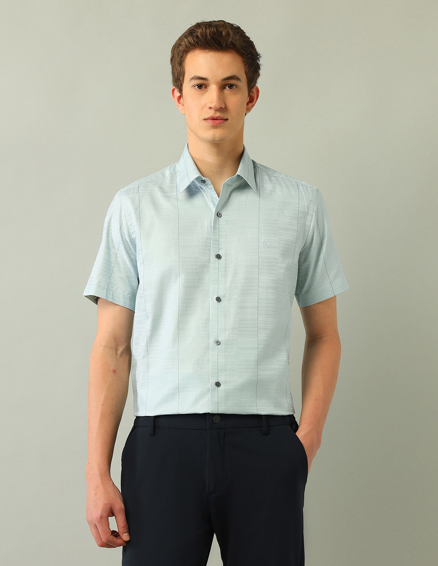 Arrow Newyork Satin Manhattan Slim Fit Shirt