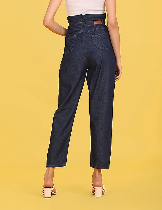 Flying Machine Women High Rise Boyfriend Fit Rinsed Jeans