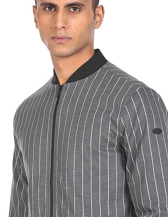 U.S. Polo Assn. Stand Collar Striped Jacket
