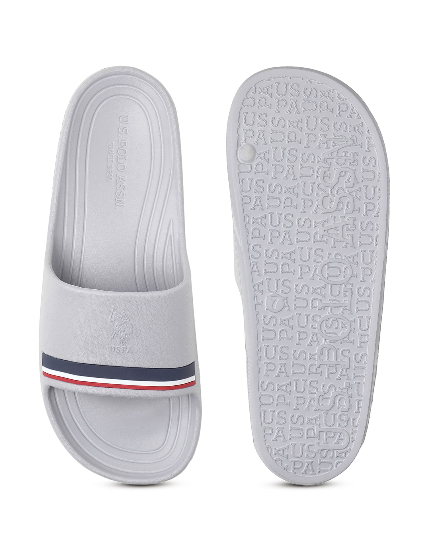 U.S. Polo Assn. Men Easton 2.0 Grey Foam Walk Sliders