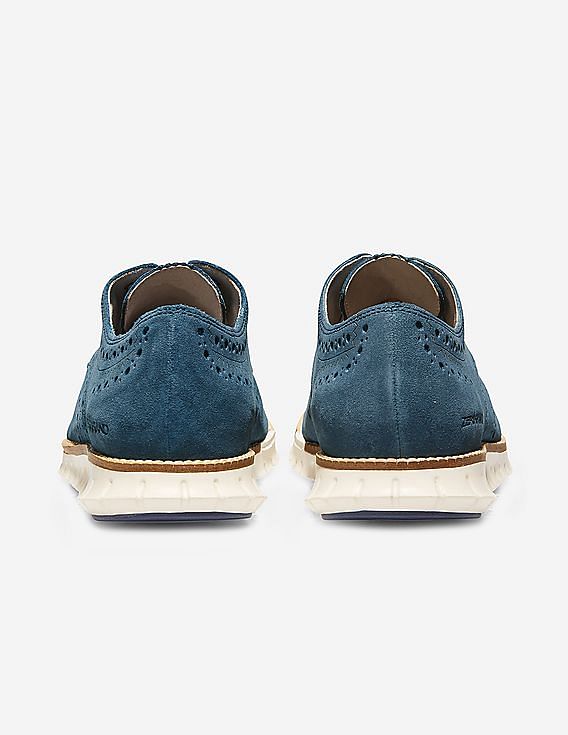 Buy Cole Haan Men Blue ZERØGRAND Wingtip Oxford - NNNOW.com