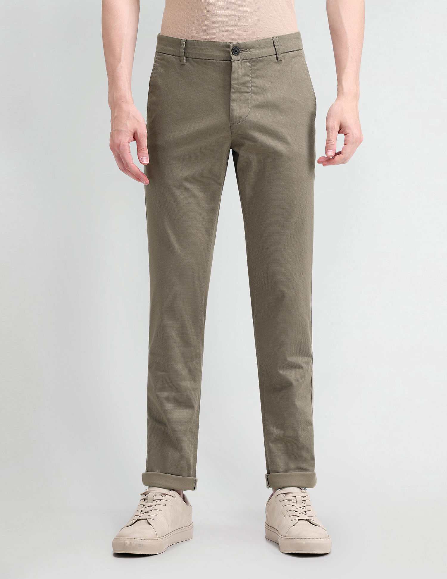Arrow Sport Slim Fit Solid Trousers