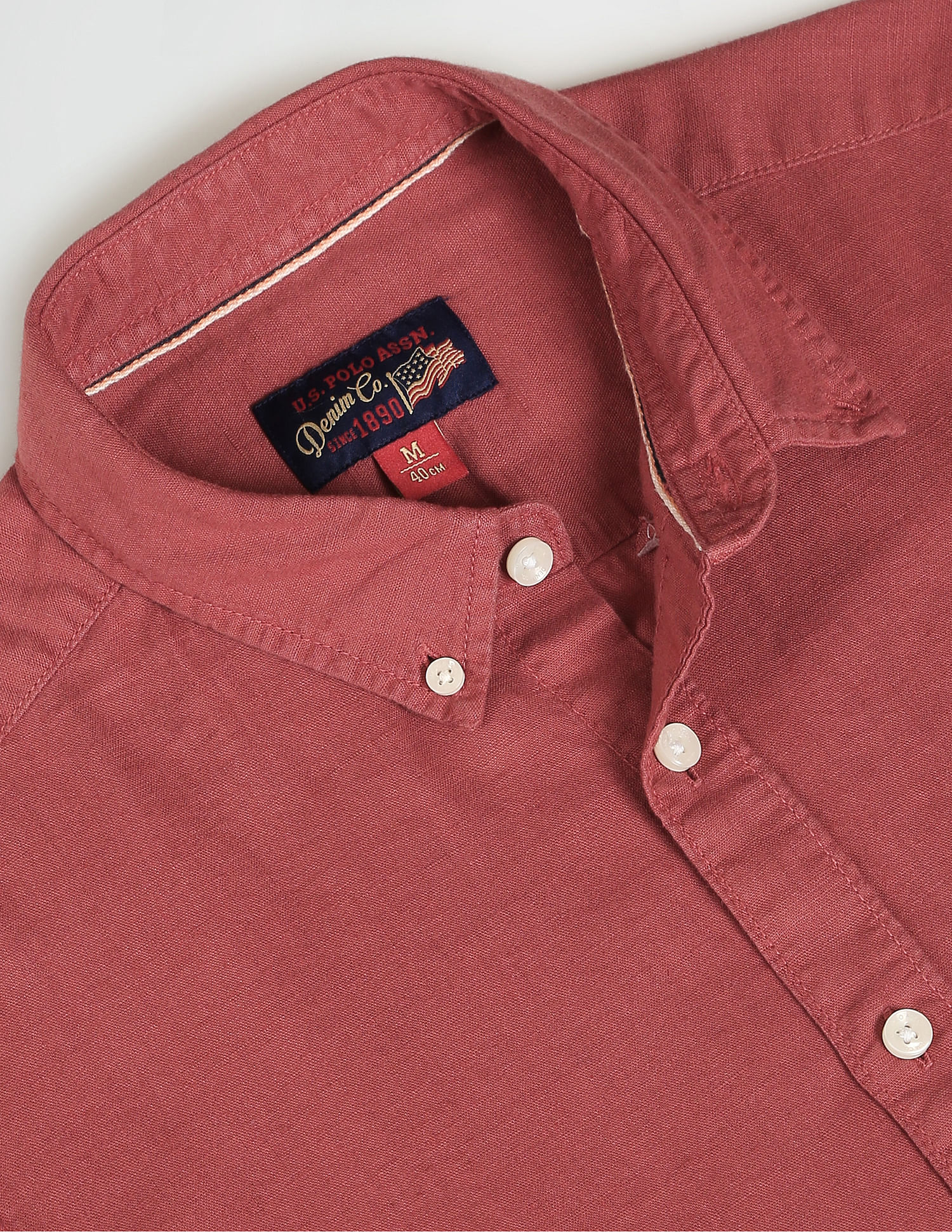 U.S. Polo Assn. Denim Co. Solid Linen Cotton Shirt