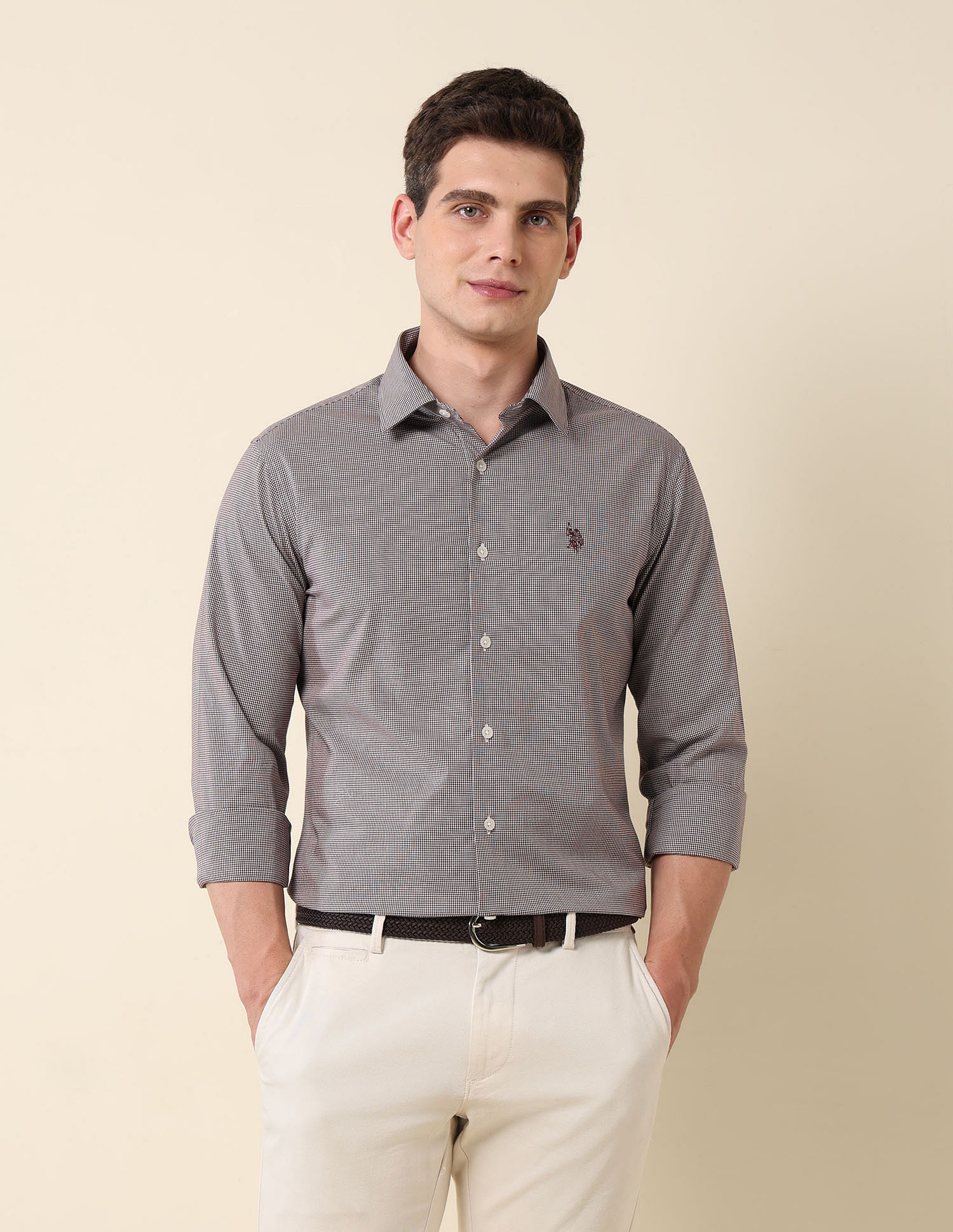 U.S. Polo Assn. Micro Checked Tailored Fit Shirt