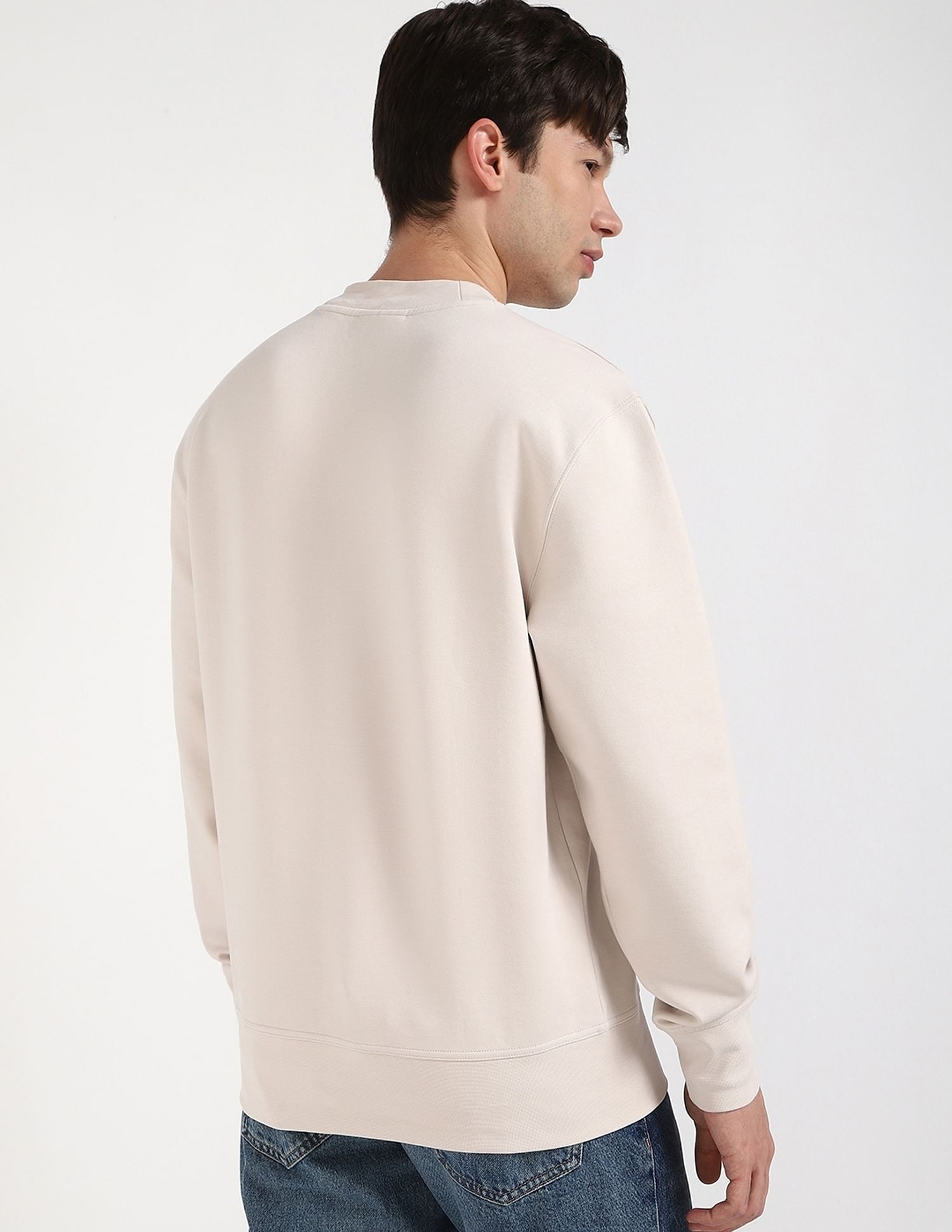 Calvin Klein Jeans Solid Relaxed-Fit Cotton Sweatshirt