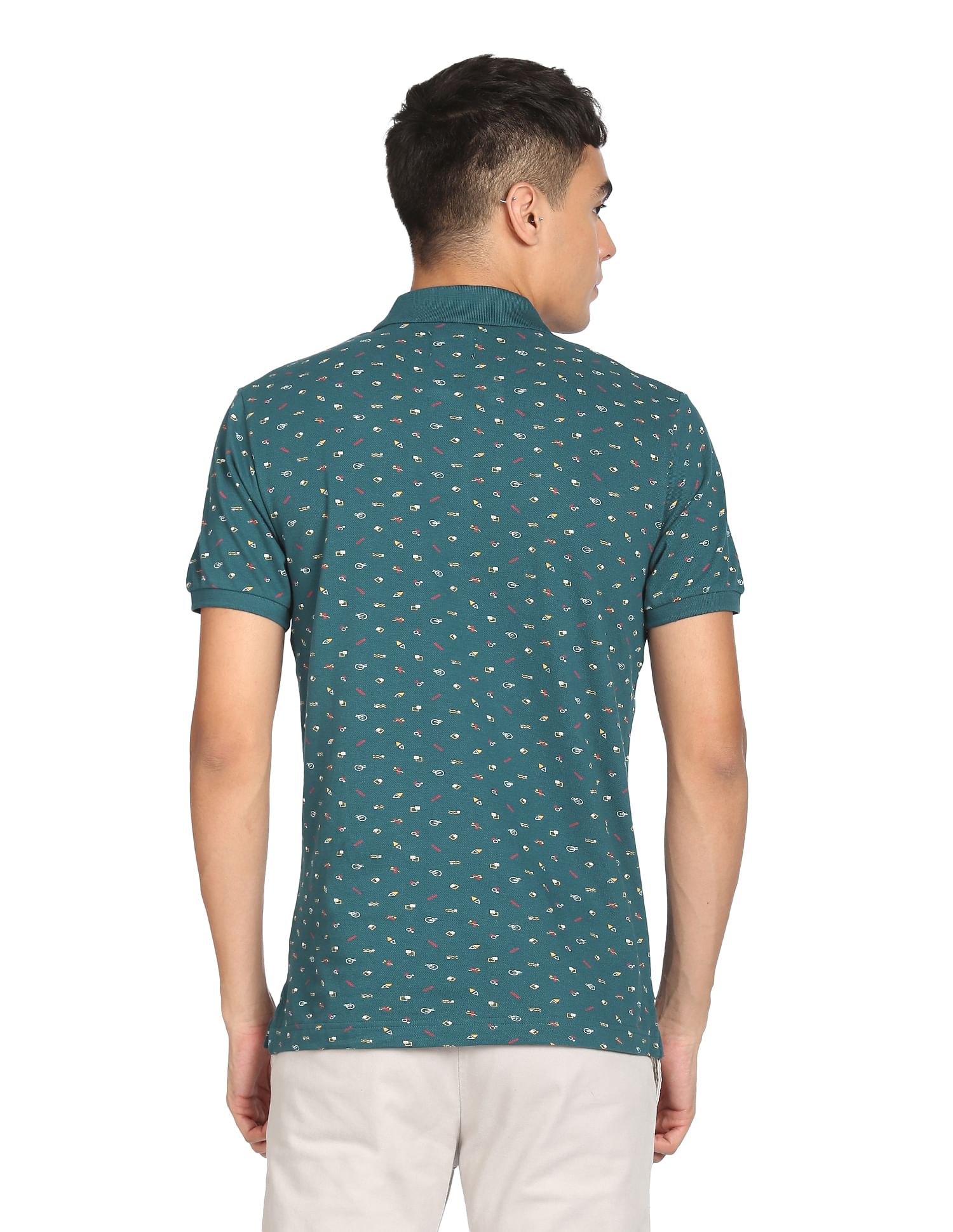 Flying Machine Abstract Print Polo Shirt