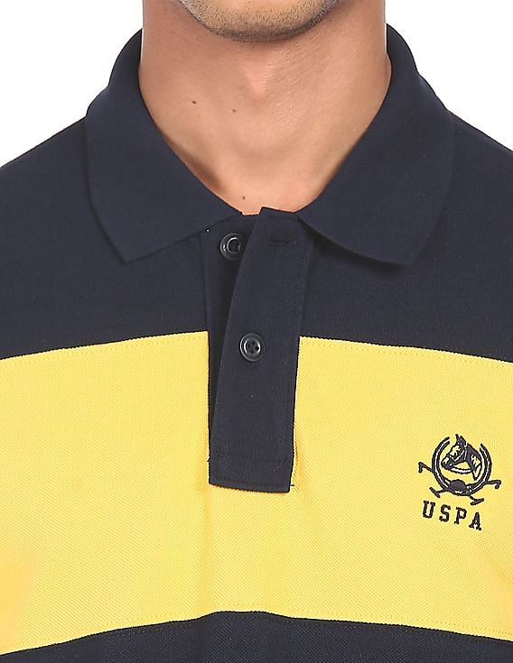 U.S. Polo Assn. Cotton Colour Block Polo Shirt