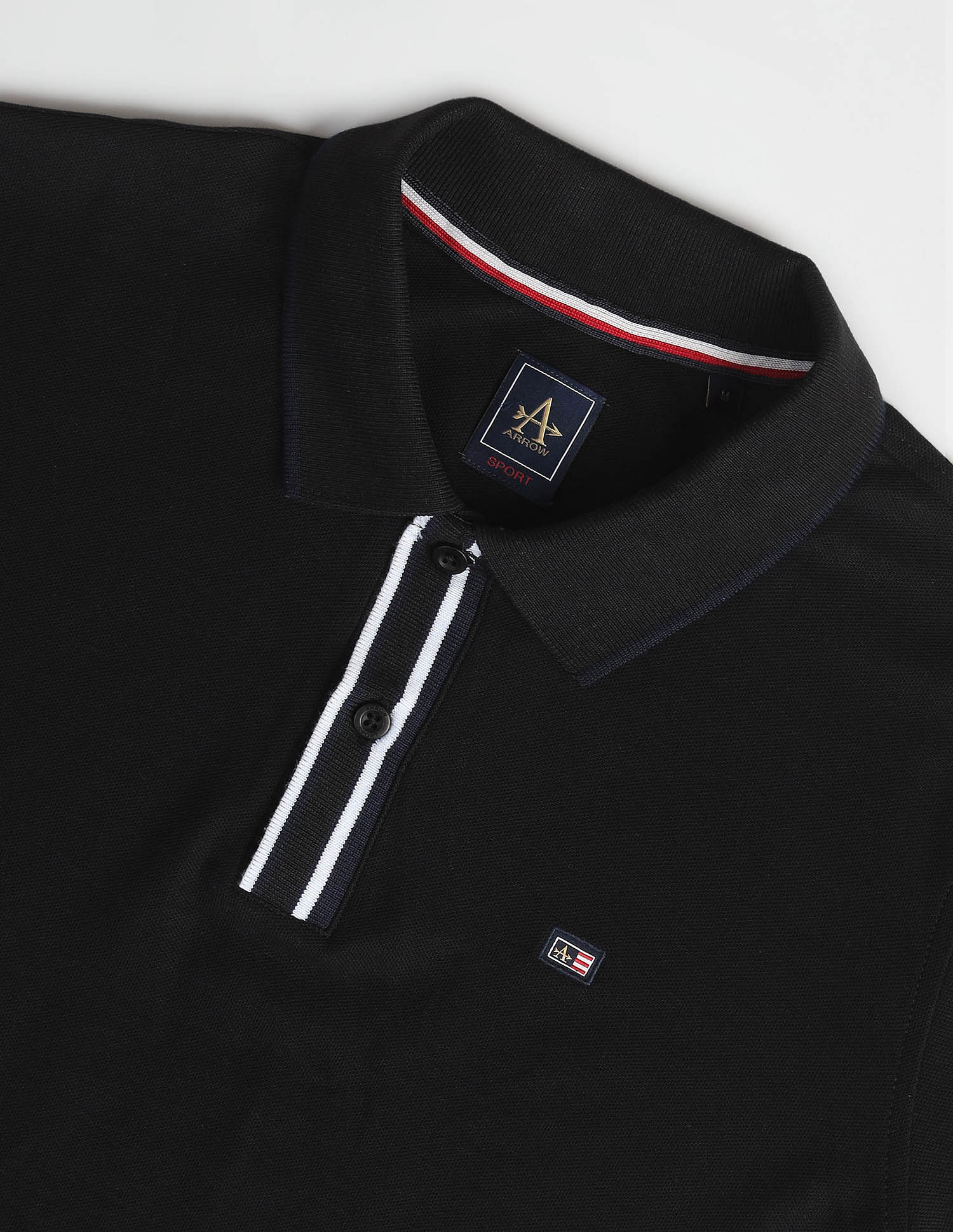 Arrow Sports Tipped Collar Solid Polo Shirt