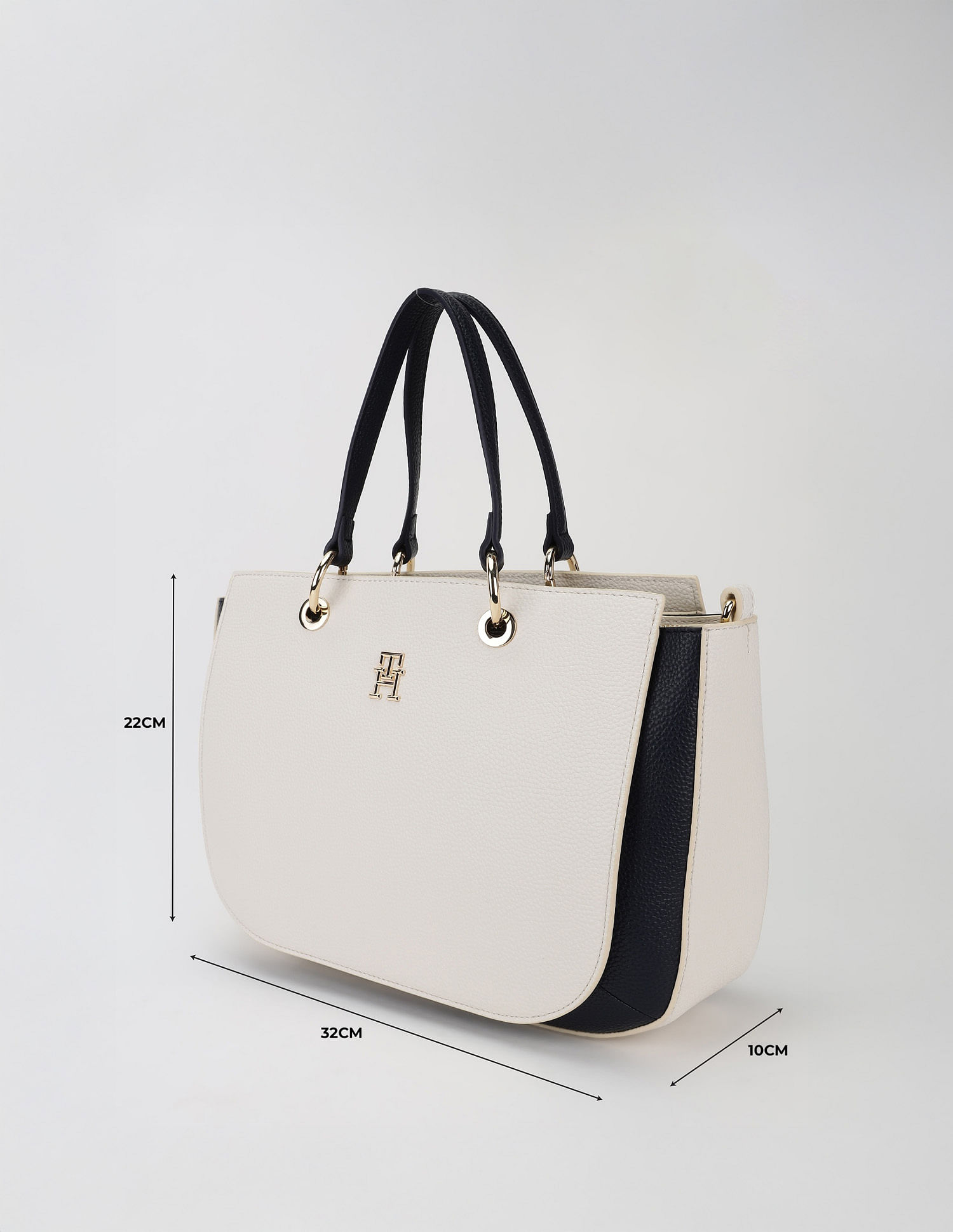 Tommy Hilfiger Solid White Pu Handbag