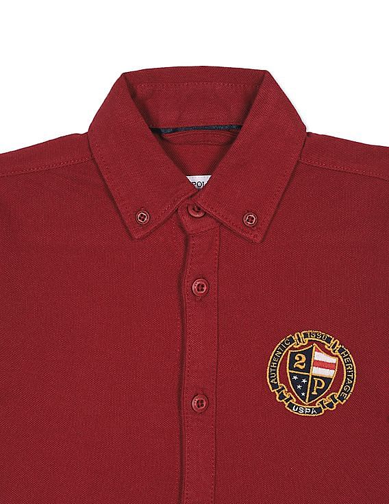 U.S. Polo Assn. Kids Boys Solid Pique Knit Shirt