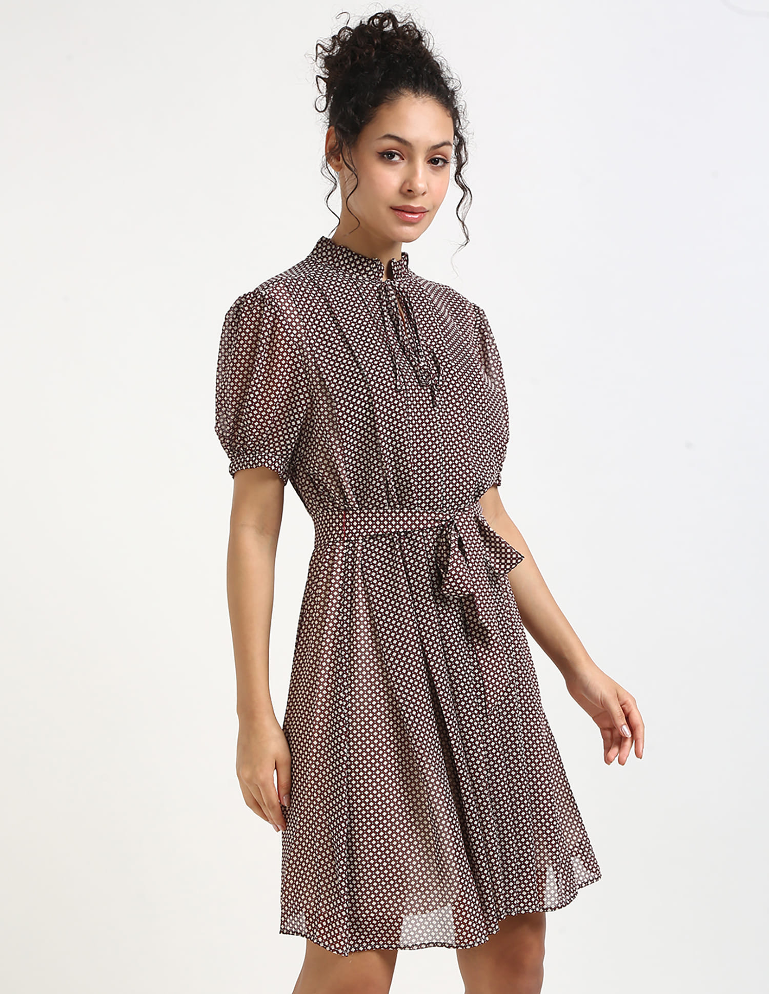 Buy Tommy Hilfiger Polyester Mandarin Collar A-Line Dress - NNNOW.com