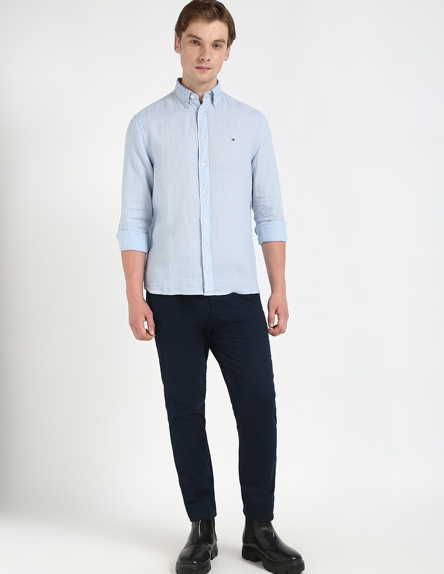 Tommy Hilfiger Solid Regular-Fit Linen Shirt