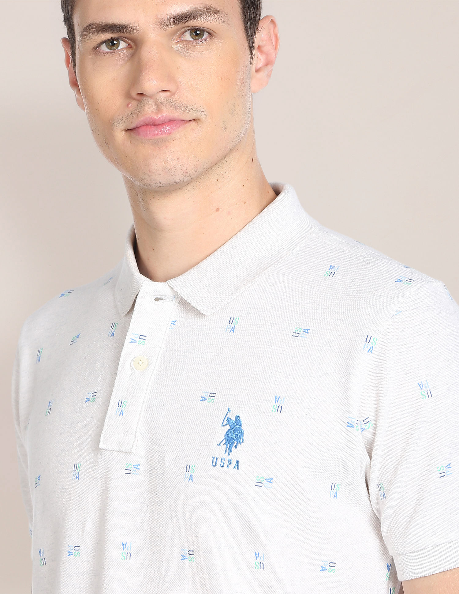 Buy U.S. Polo Assn. Brand Print Logo Polo Shirt - NNNOW.com