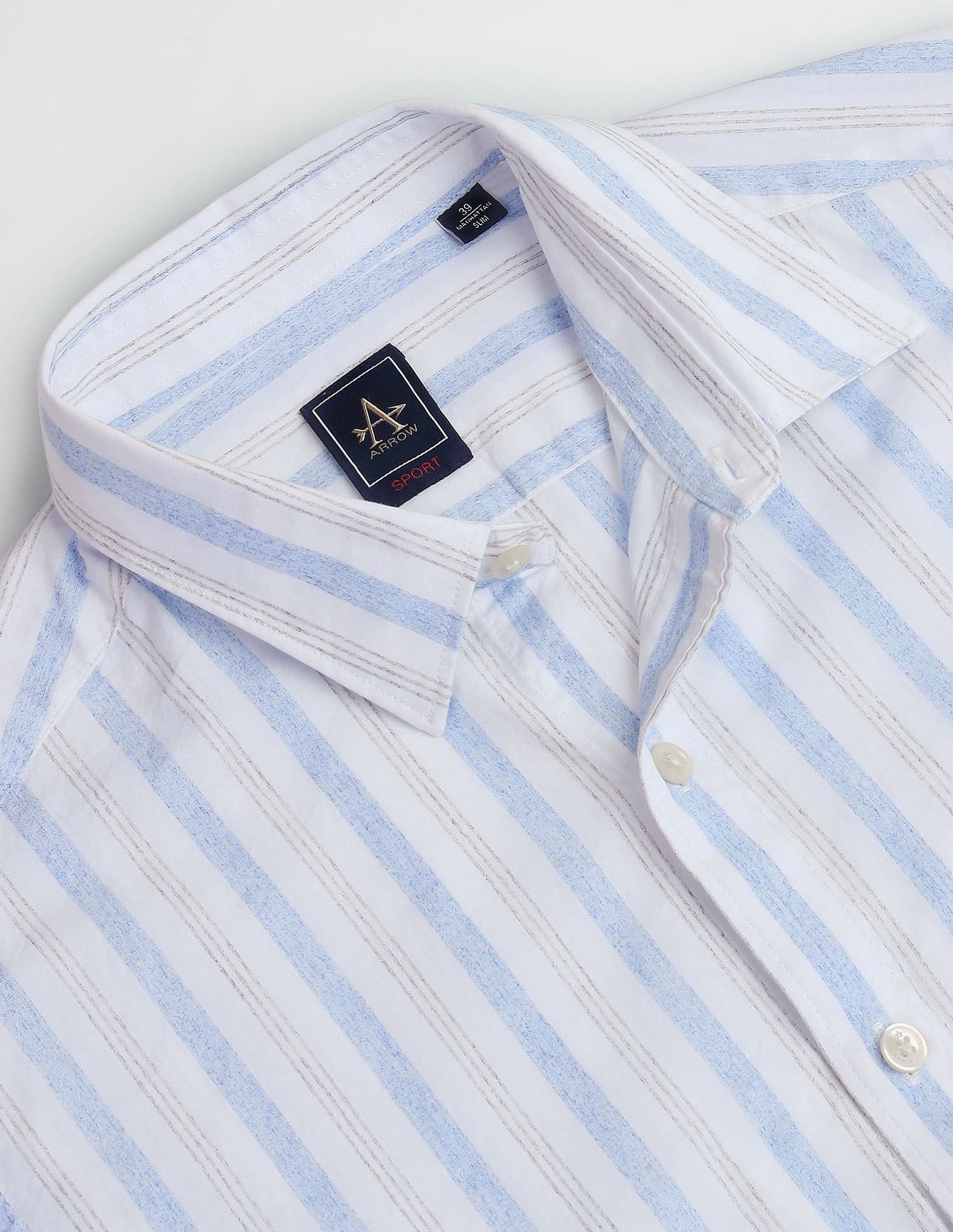 Arrow Sports Vertical Stripe Slim Fit Shirt