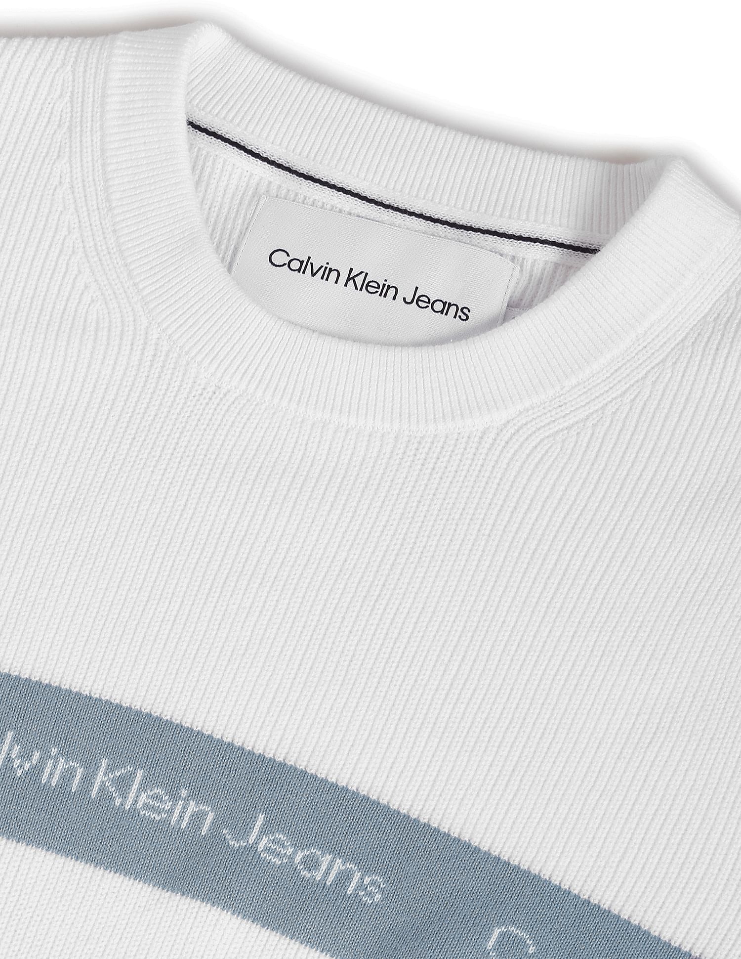 Calvin klein white sweater mens best sale