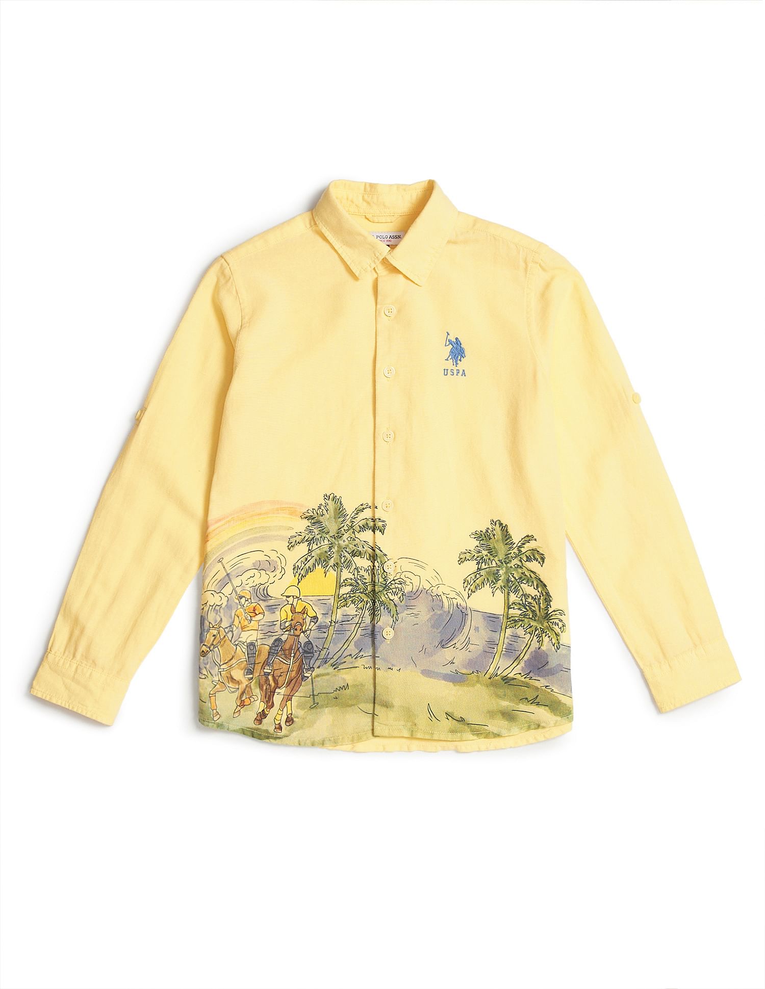 U.S. Polo Assn. Kids Boys Print Camp Shirt