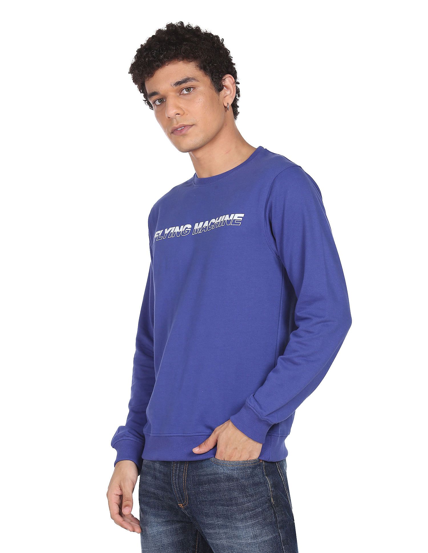 Flying Machine Crew Neck Brand Print Sweatshirt