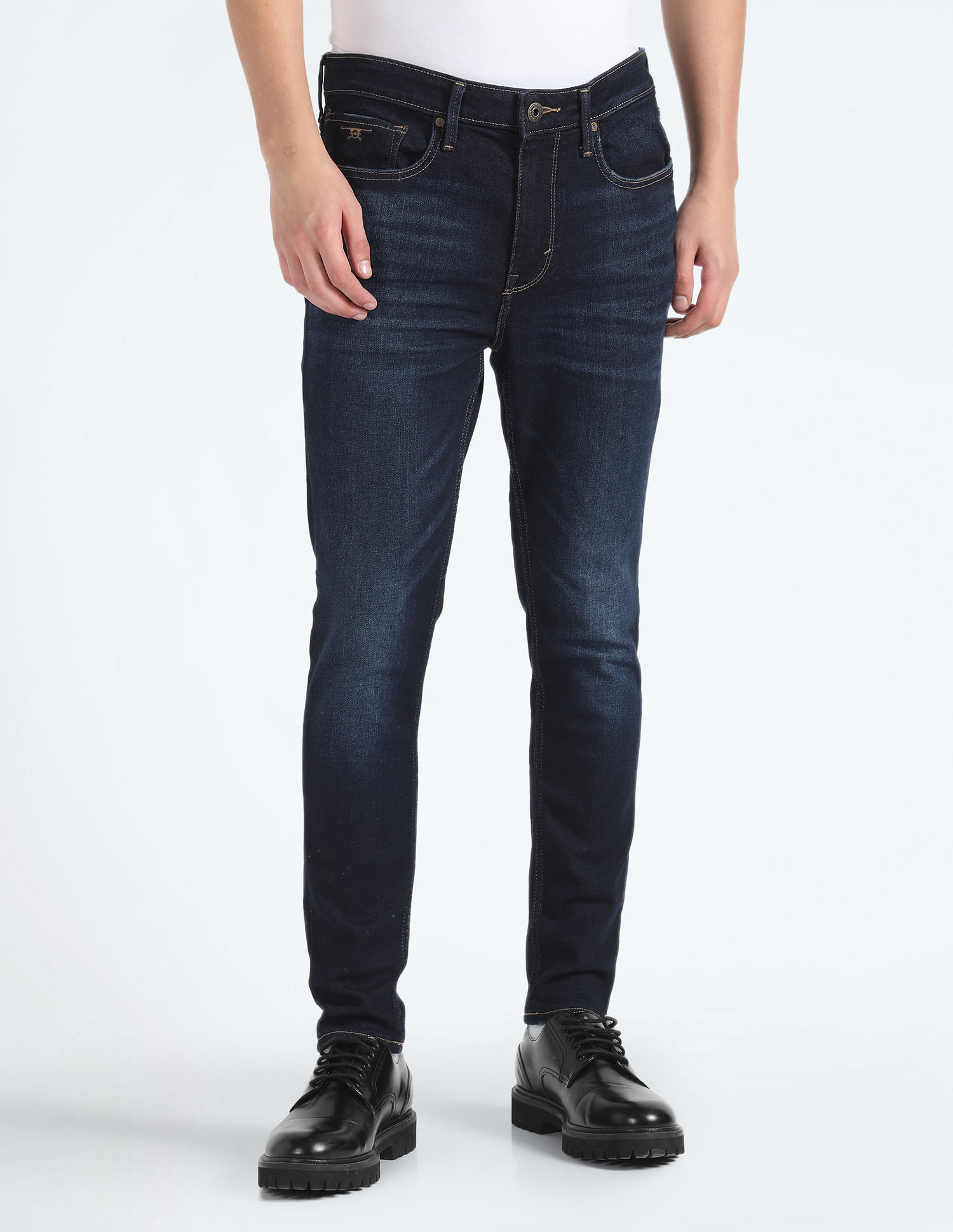 Flying Machine Morrison Skinny Cropped Dark Wash Jeans