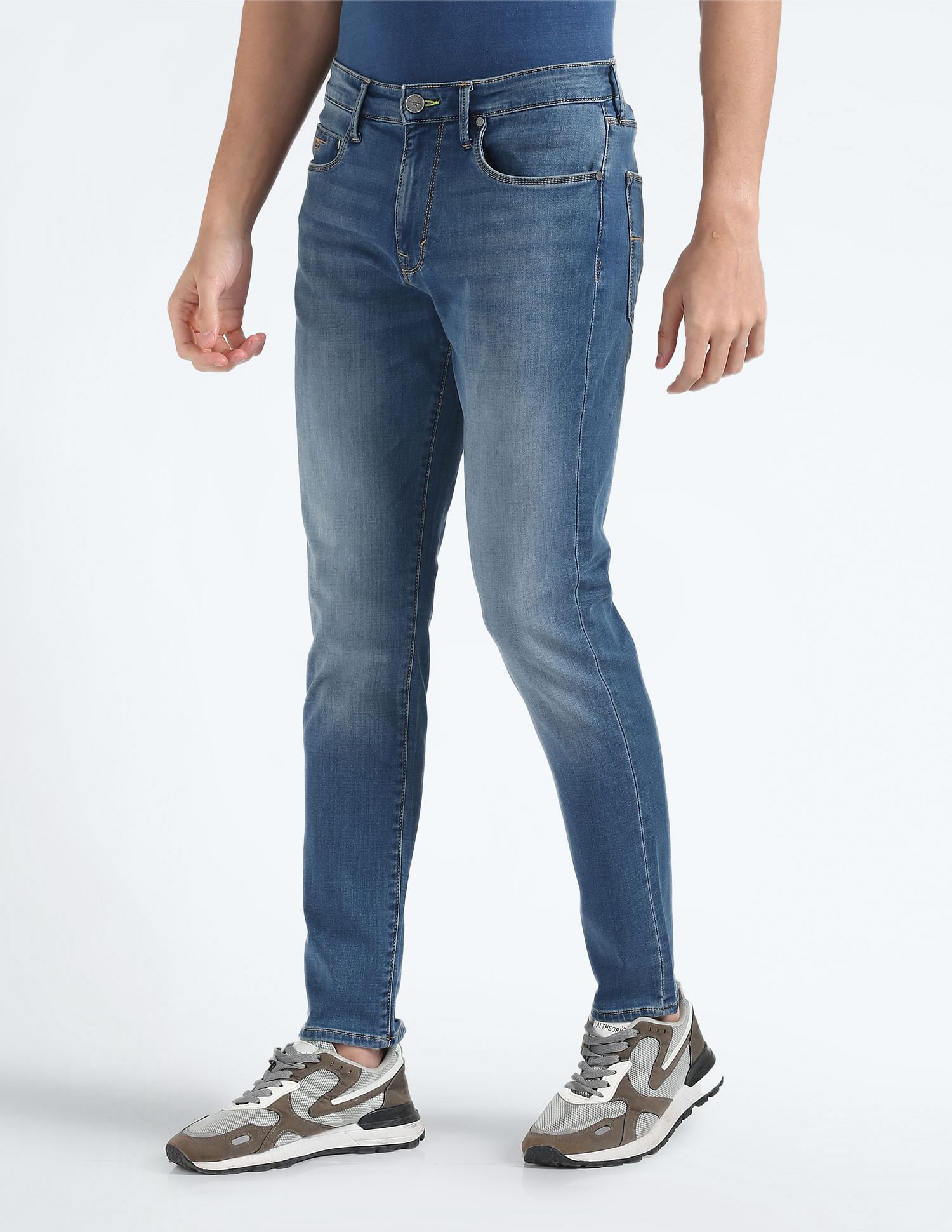 Flying Machine Slash Slim Tapered Fit Jeans