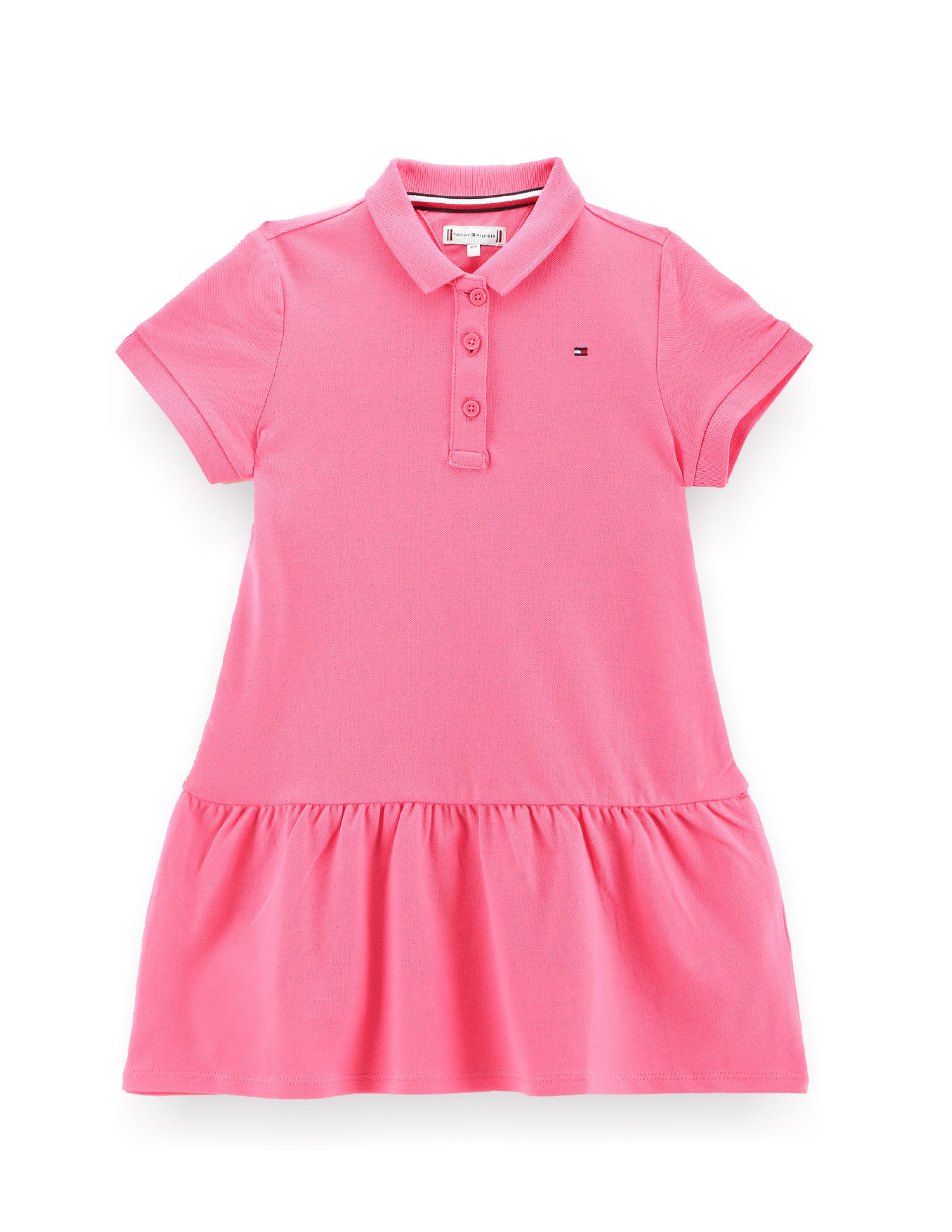 Buy Tommy Hilfiger Kids Girls Flared Hem Solid Polo Dress NNNOW