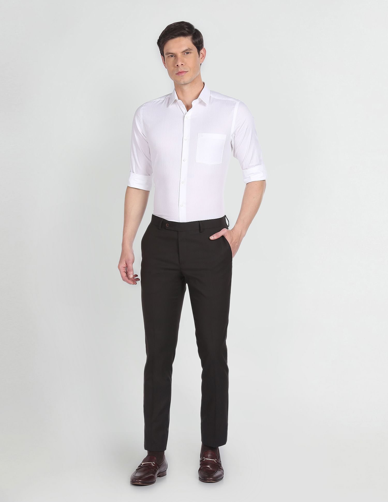 Arrow Hudson Tailored Fit Dobby Trousers