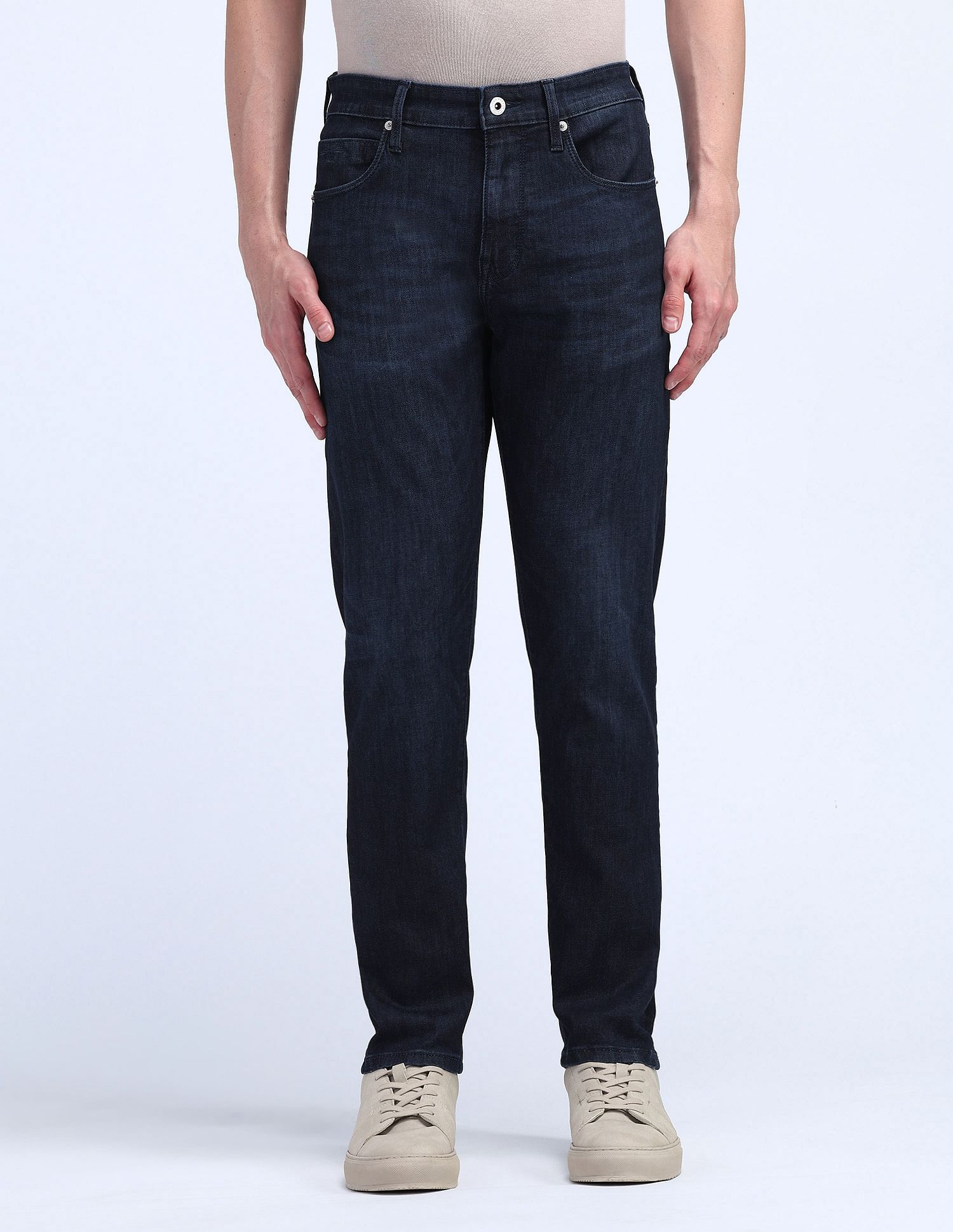 Flying Machine Slash Slim Tapered Fit Jeans