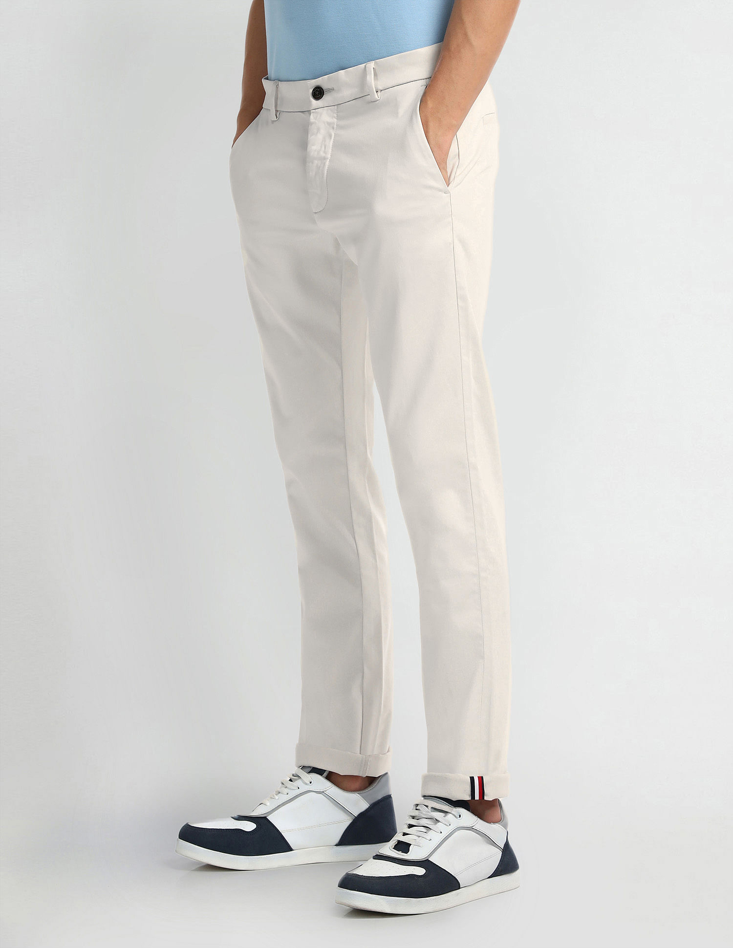 Arrow Sports Mid Rise Solid Trousers