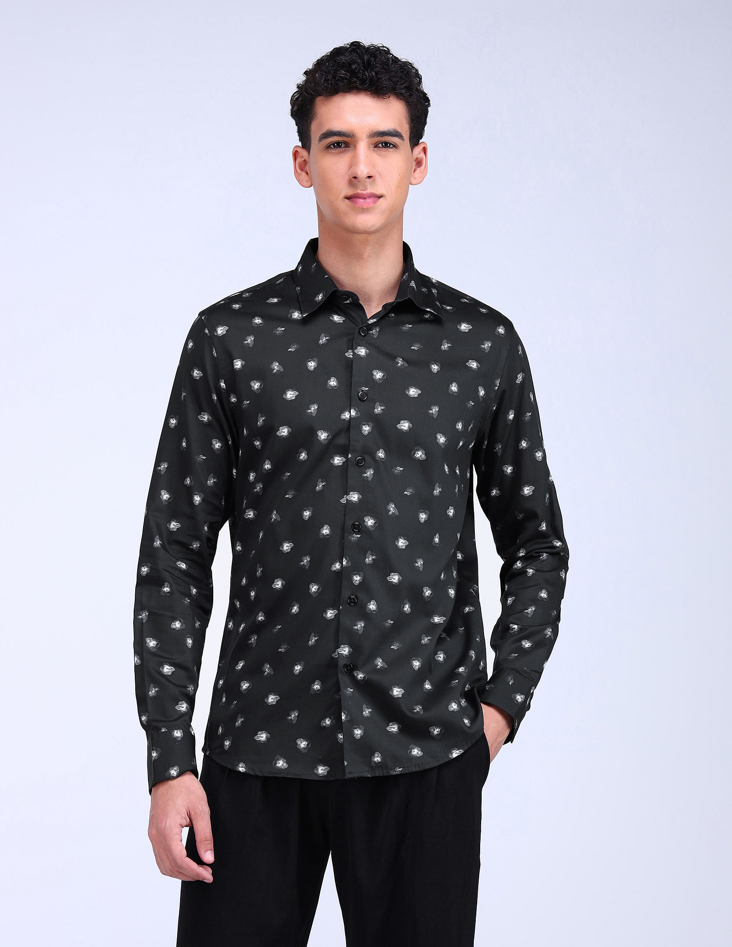 Flying Machine F-Lite Digital Print Sateen Shirt