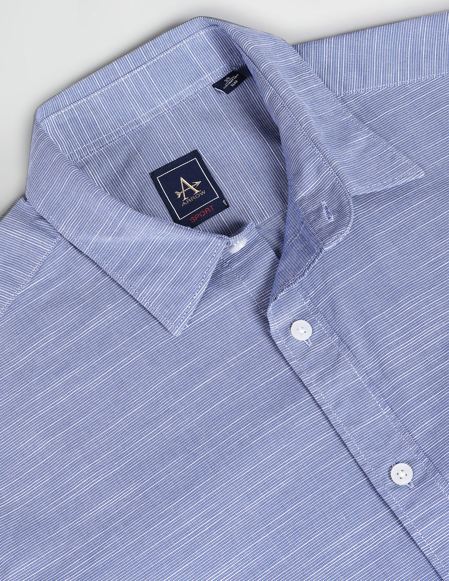 Arrow Sports Horizontal Stripe Slim Fit Shirt