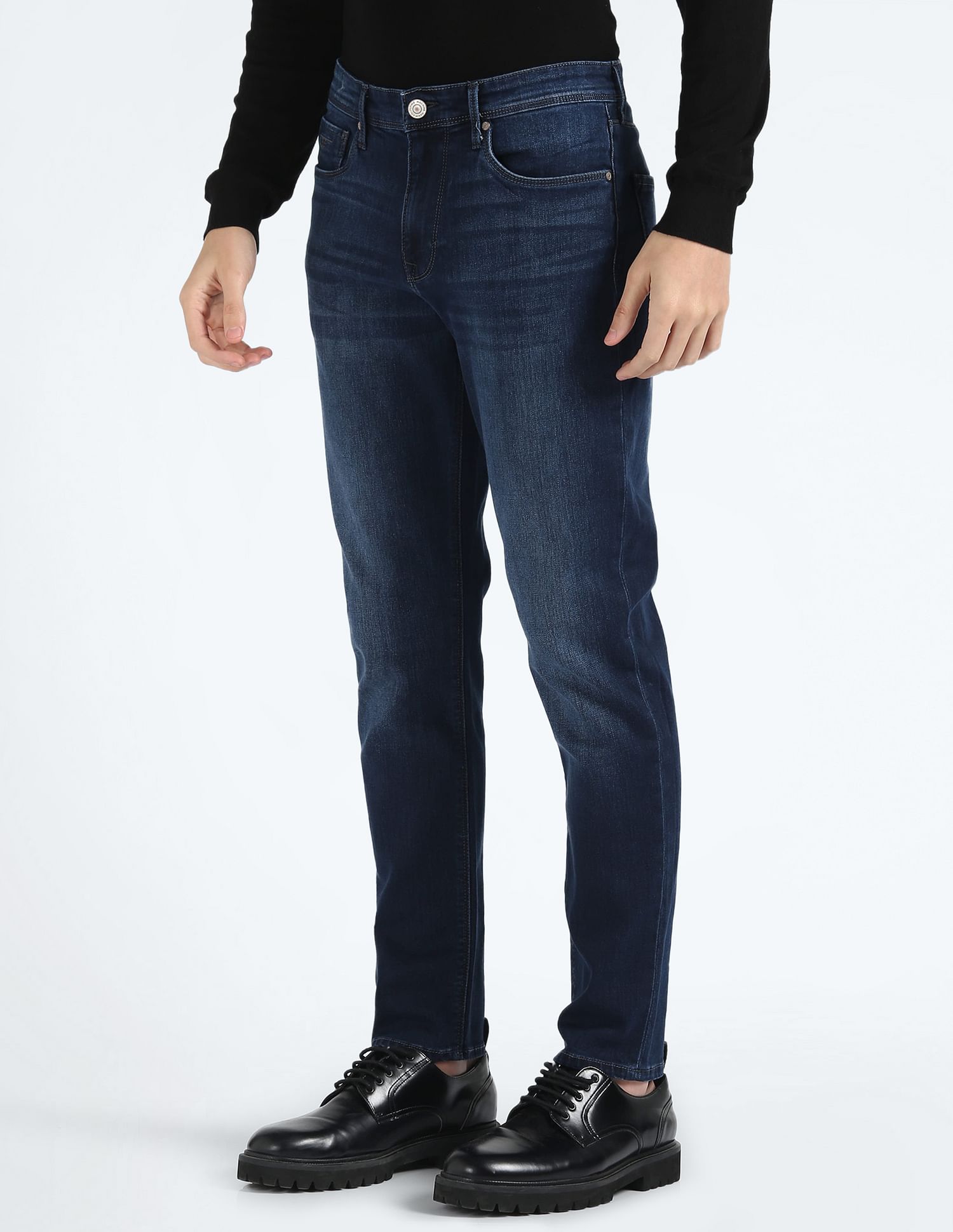 Flying Machine Slash Slim Tapered Fit Jeans