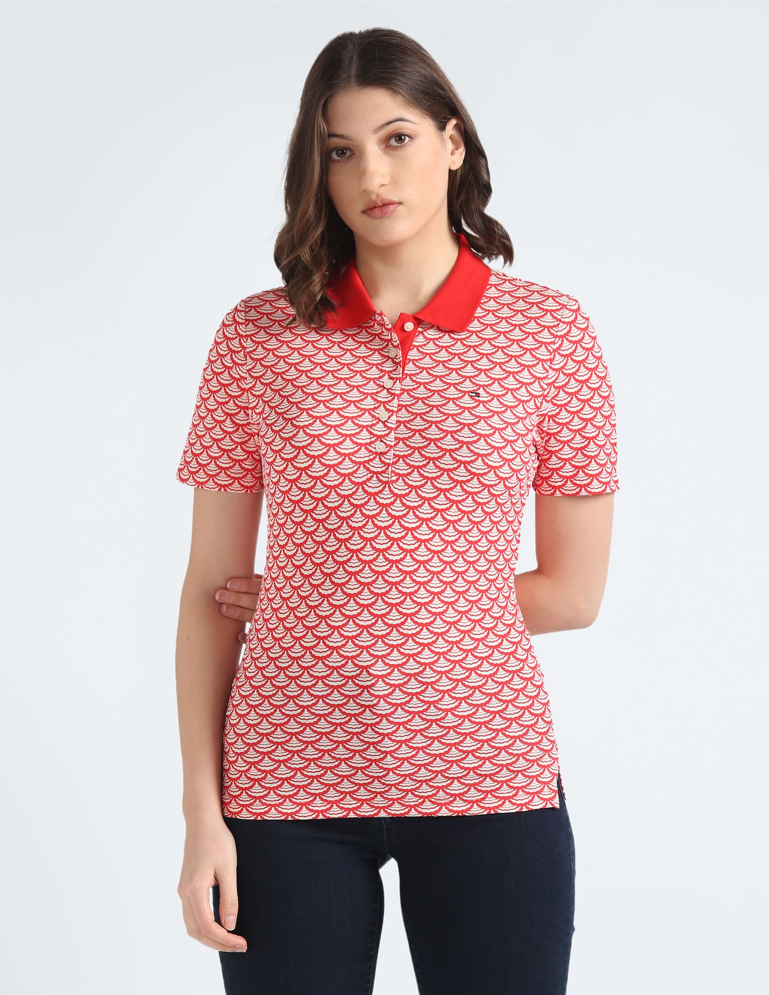 Tommy Hilfiger All Over Print Slim Polo Shirt