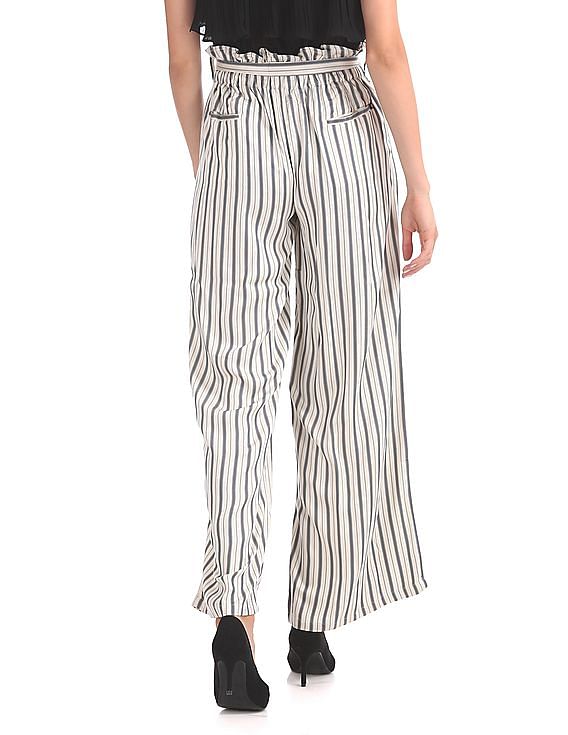U.S. Polo Assn. Women Regular Fit Striped Trousers