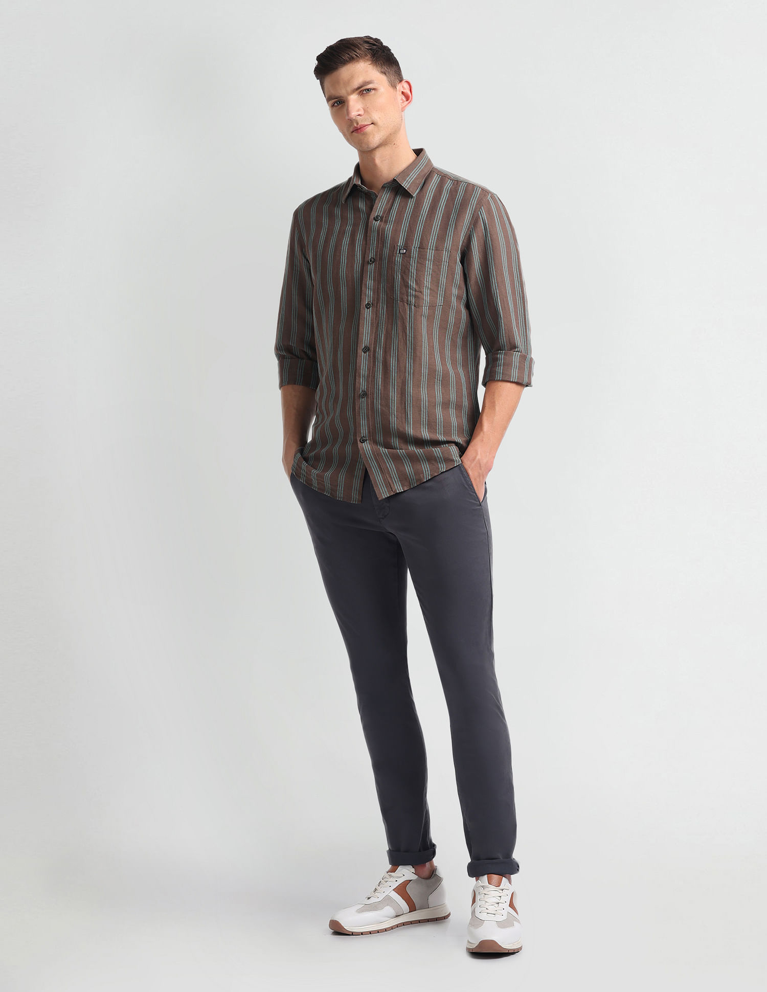 Arrow Sports Linen Blend Slim Fit Shirt