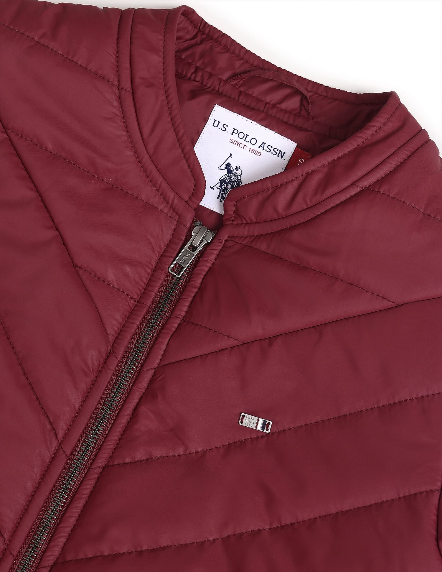 U.S. Polo Assn. Women Stand Collar Solid Quilted Jacket