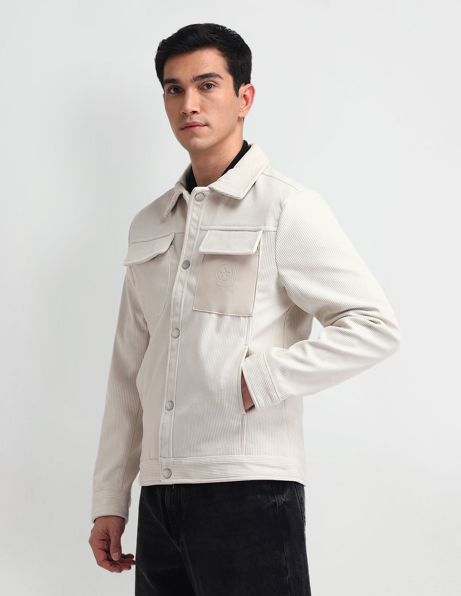 Arrow Sport Corduroy Trucker Solid Jacket