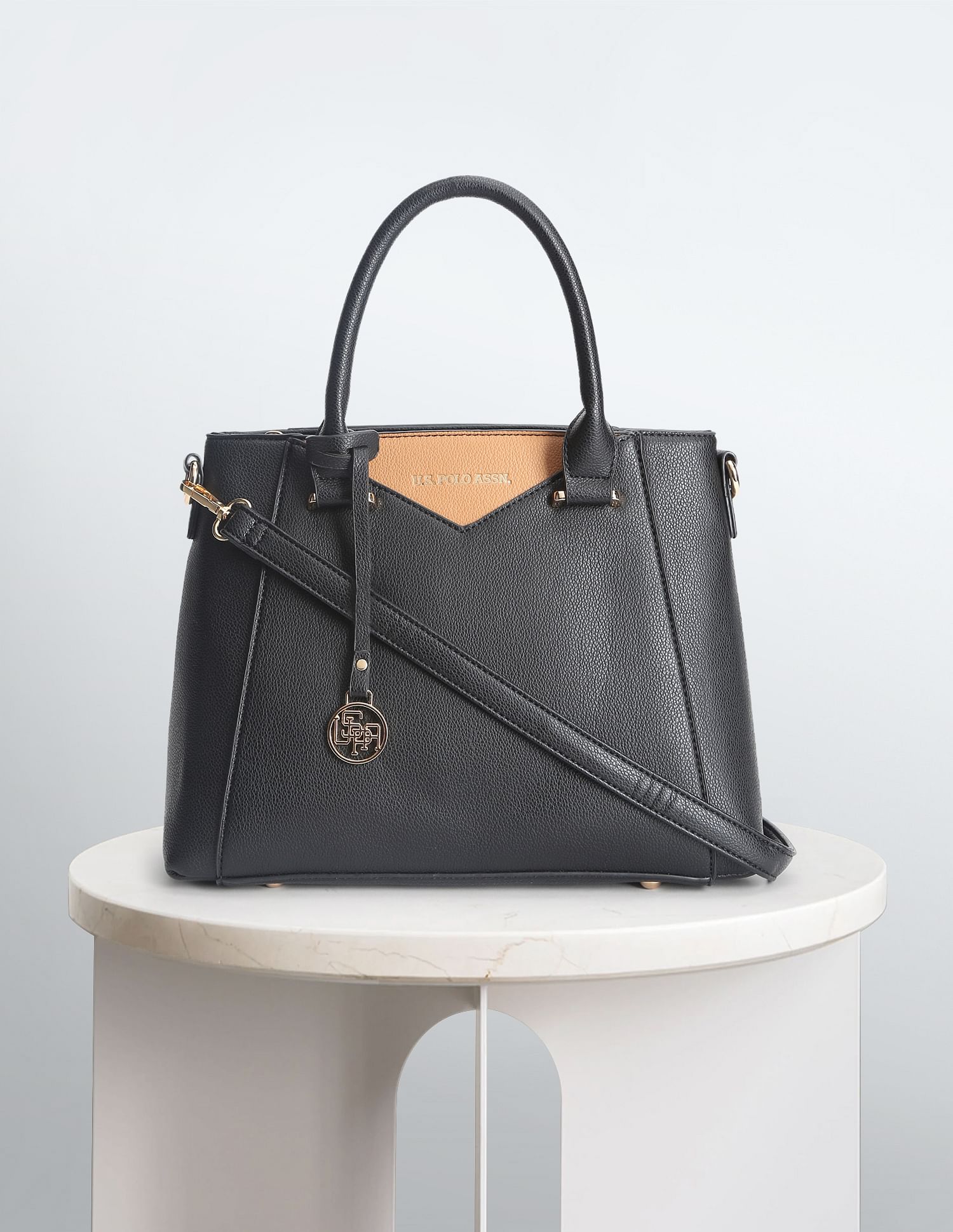 U.S. Polo Assn. Women Contrast Panel Structured Handbag