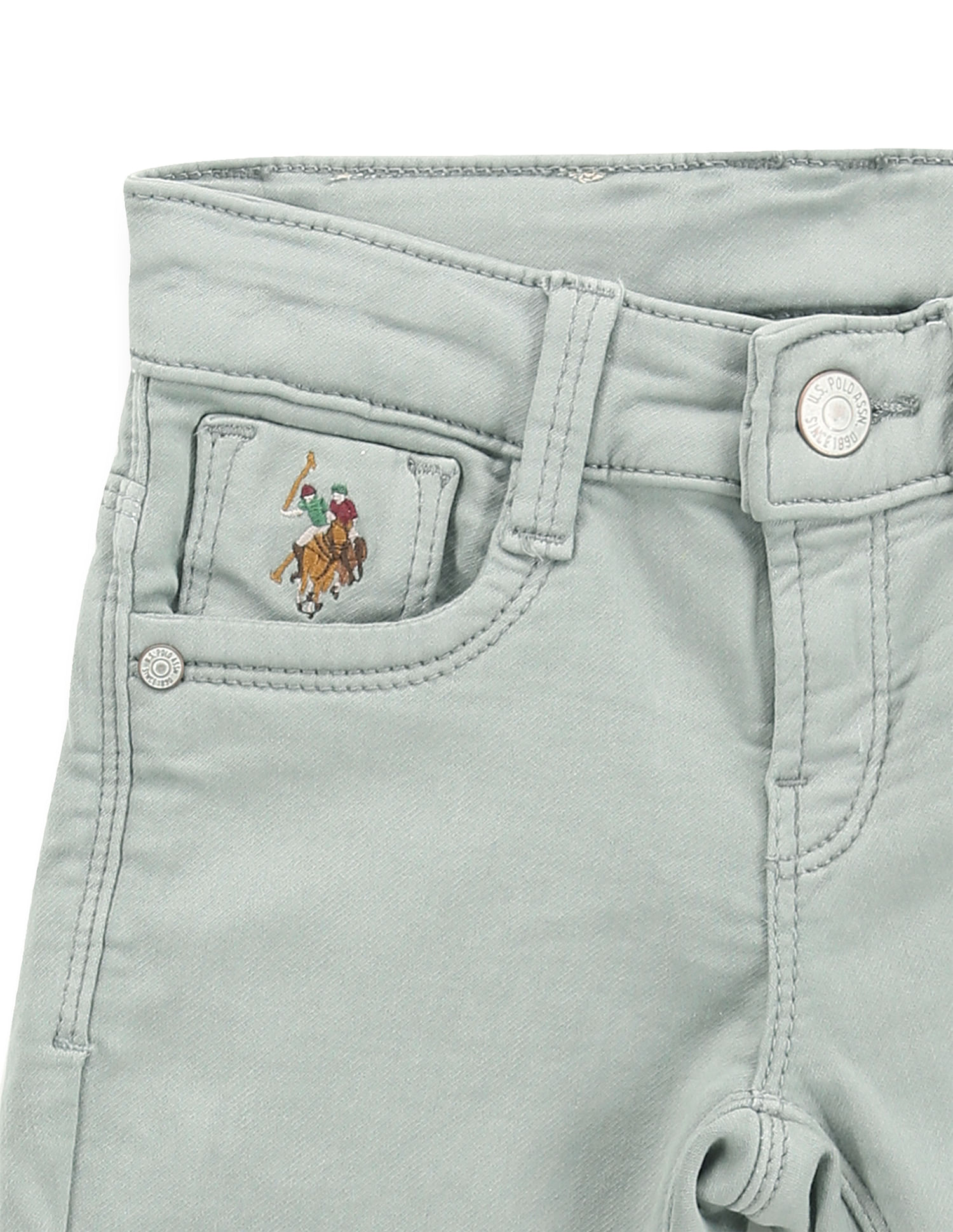 U.S. Polo Assn. Kids Boys Slim Fit Green Jeans
