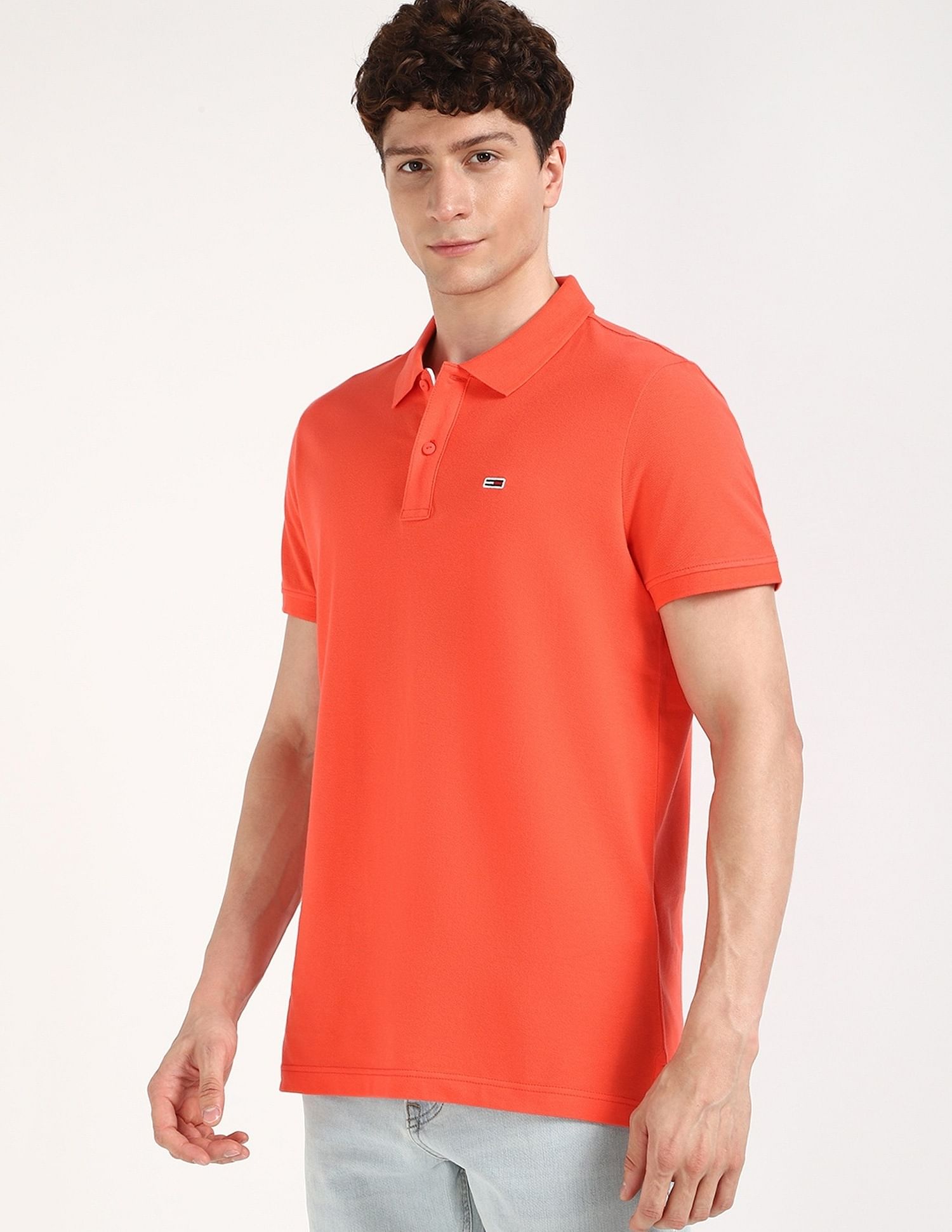 Tommy Hilfiger Solid Slim-Fit Cotton Polo Shirt