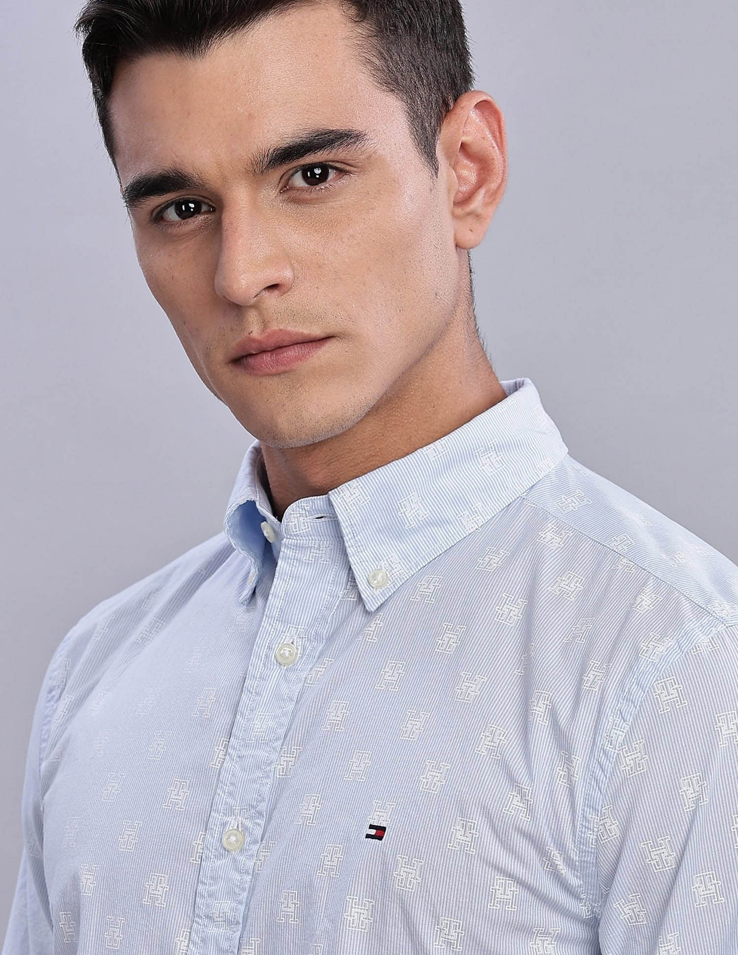 Tommy Hilfiger Printed Regular Fit Plain Woven Shirt