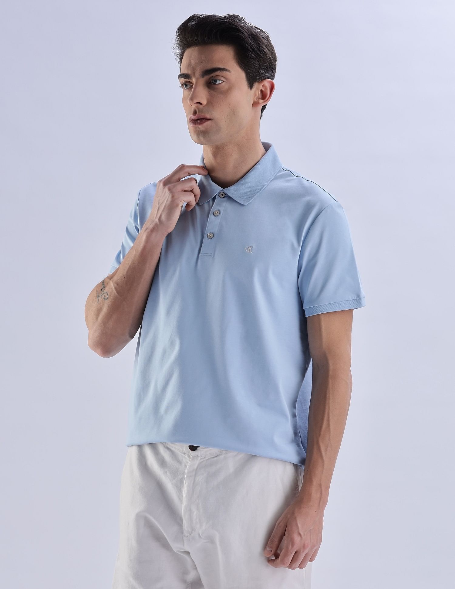 Calvin Klein Jeans Regular-Fit Solid Cotton Polo Shirt