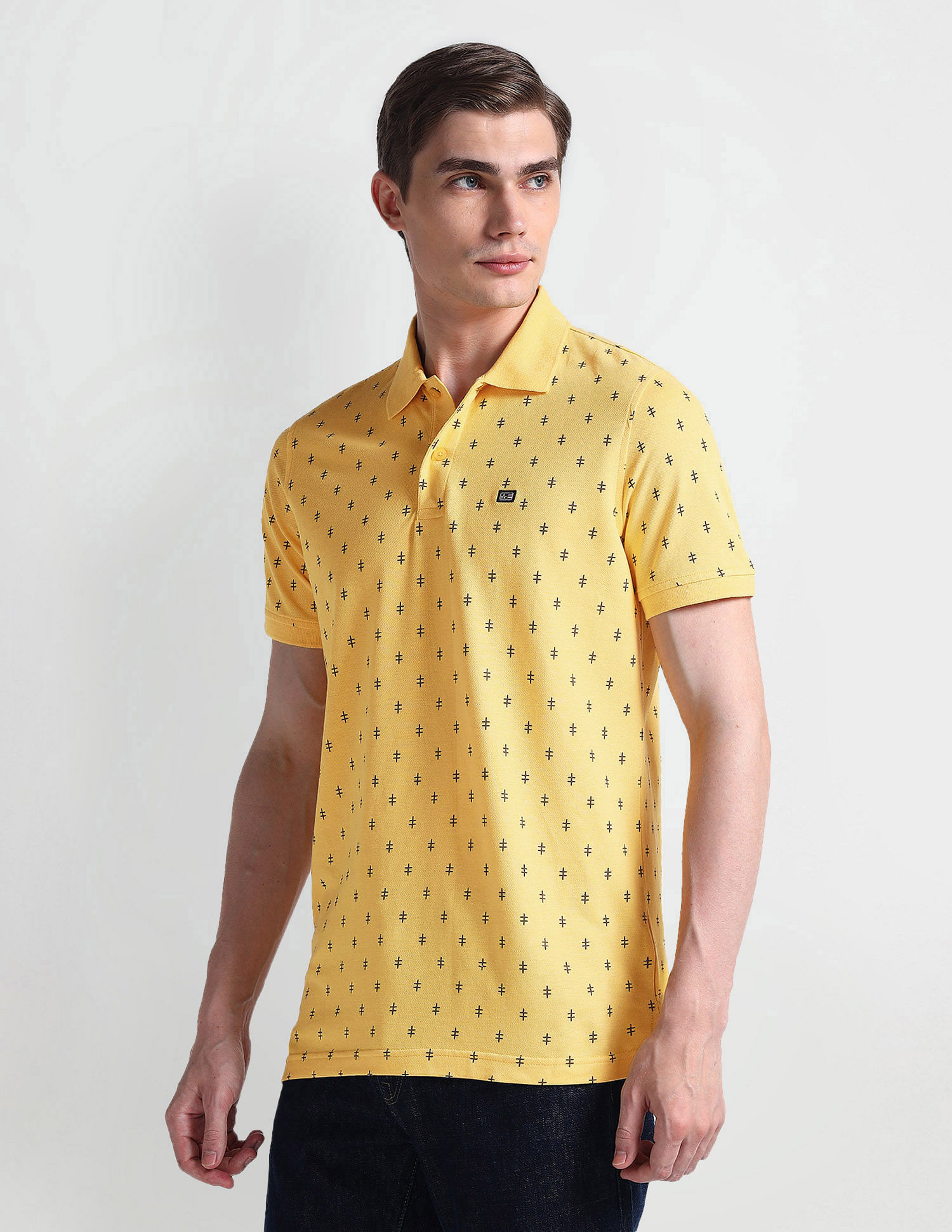 Arrow Sports Geometric Print Regular Polo Shirt