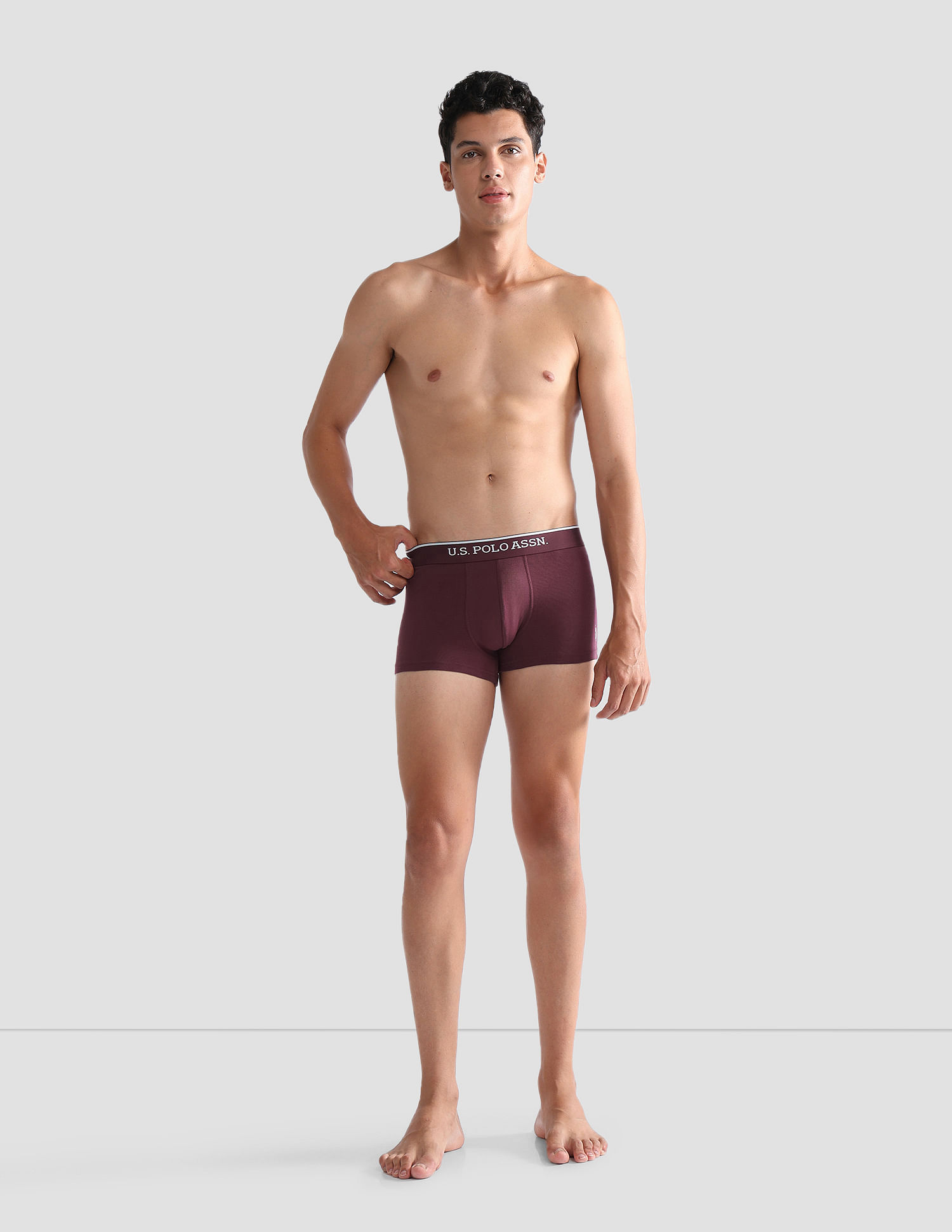 U.S. Polo Assn. Antibacterial Solid ET004 Trunks - Pack Of 3