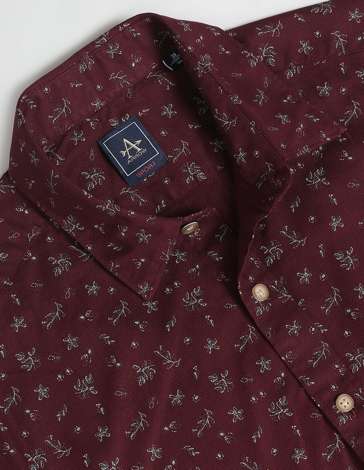Arrow Sports Floral Print Cotton Shirt
