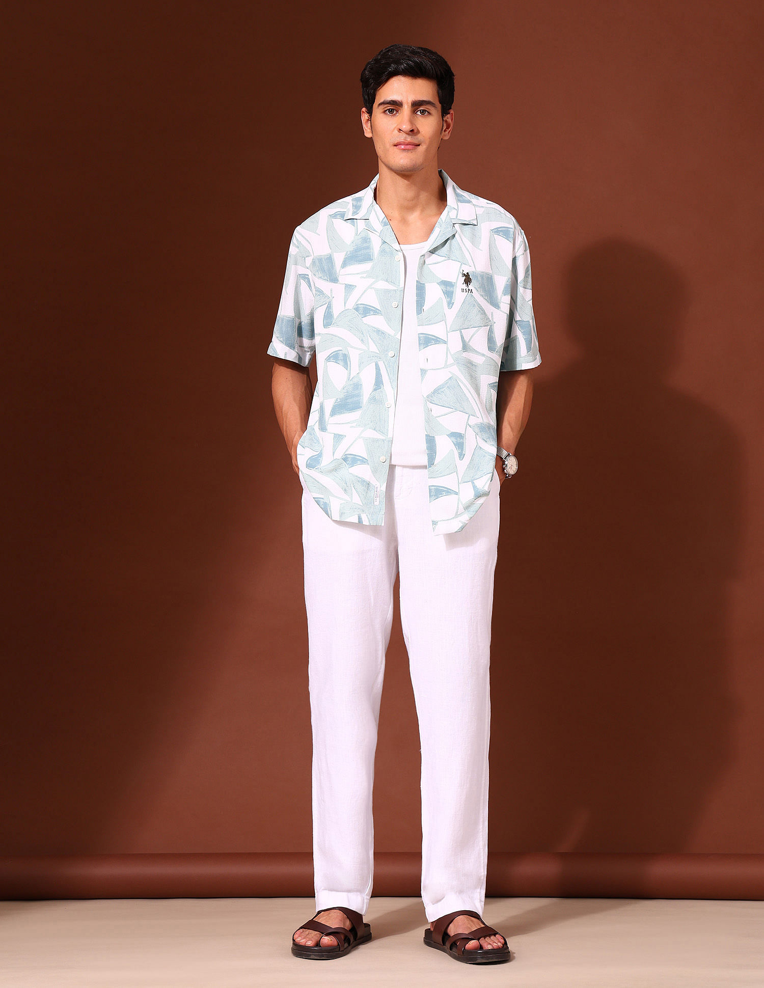 U.S. Polo Assn. Abstract Printed Tailored Fit Shirt